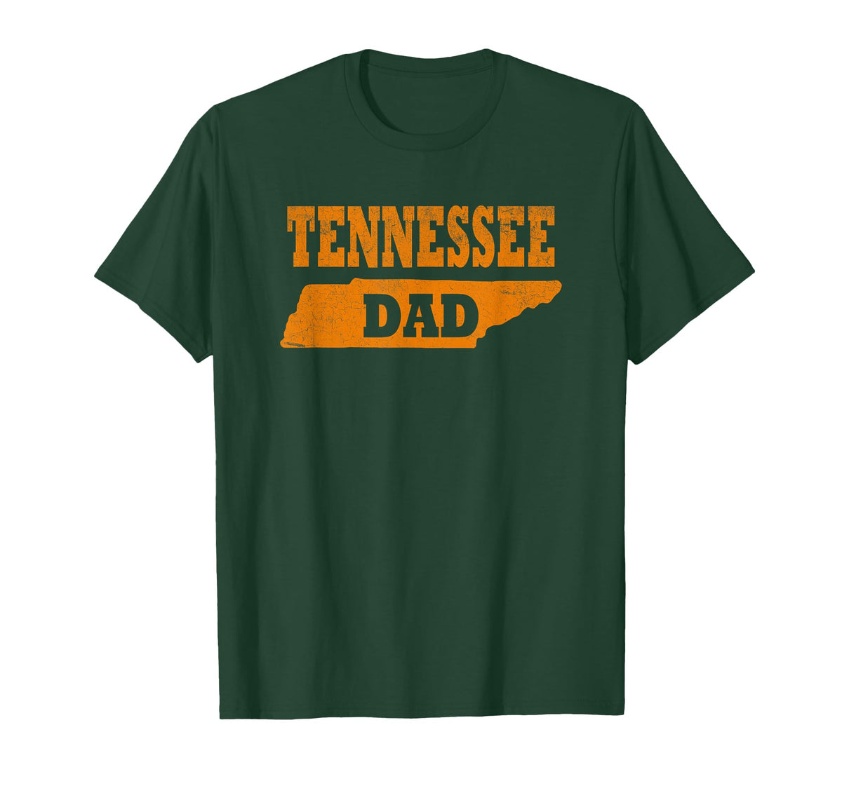 Tennessee Dad. Retro Tennessee TN Orange Vintage Design T-Shirt, Small, Black