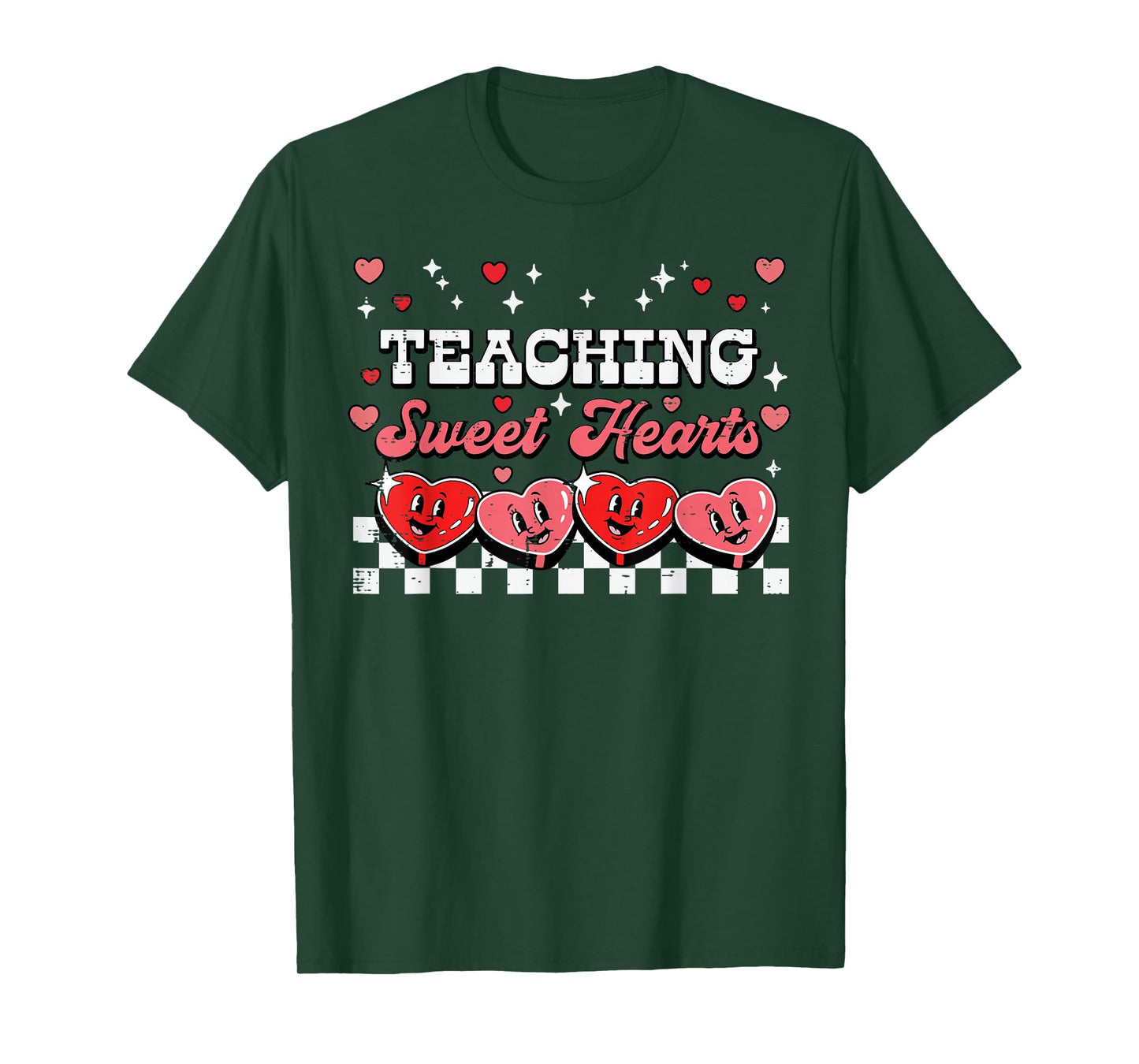 Valentines Day Teacher Teaching Sweethearts Retro Women Men T-Shirt