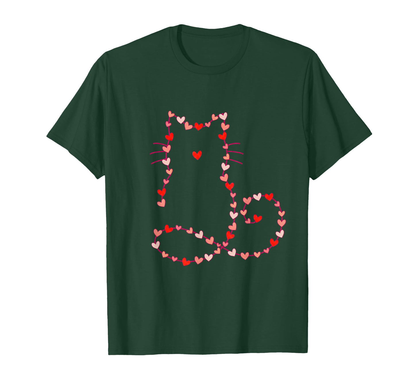 Cat Valentine Heart Retro Funny Cute Kitten Lovers Pet Paw T-Shirt
