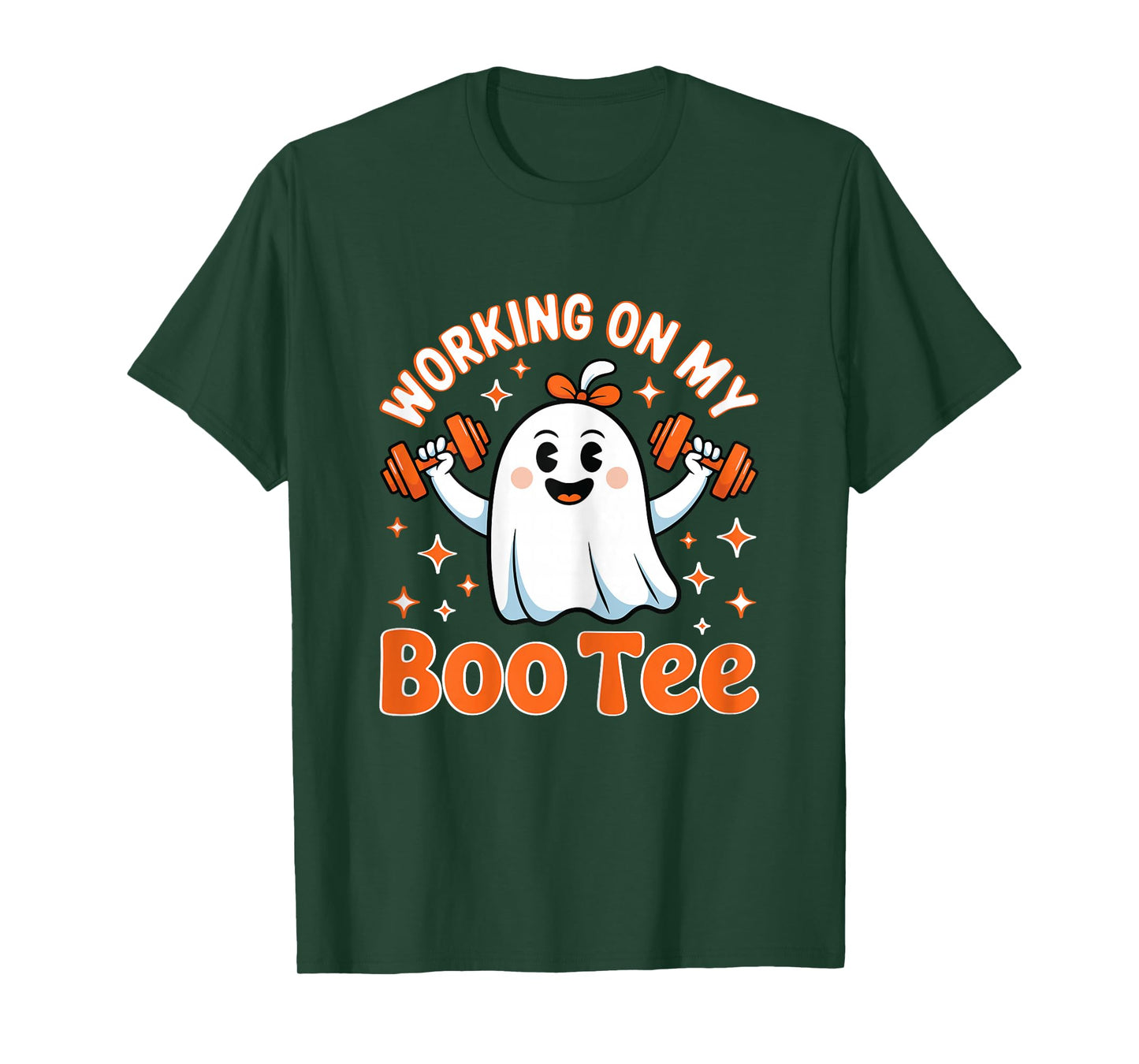 Working on My Boo Tee Funny Gym Halloween Workout for Women T-Shirt