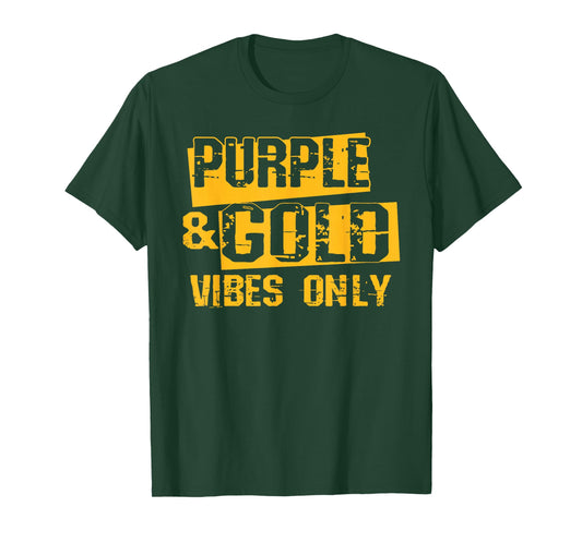 Purple and Gold Game Day Team Spirit High School Football T-Shirt