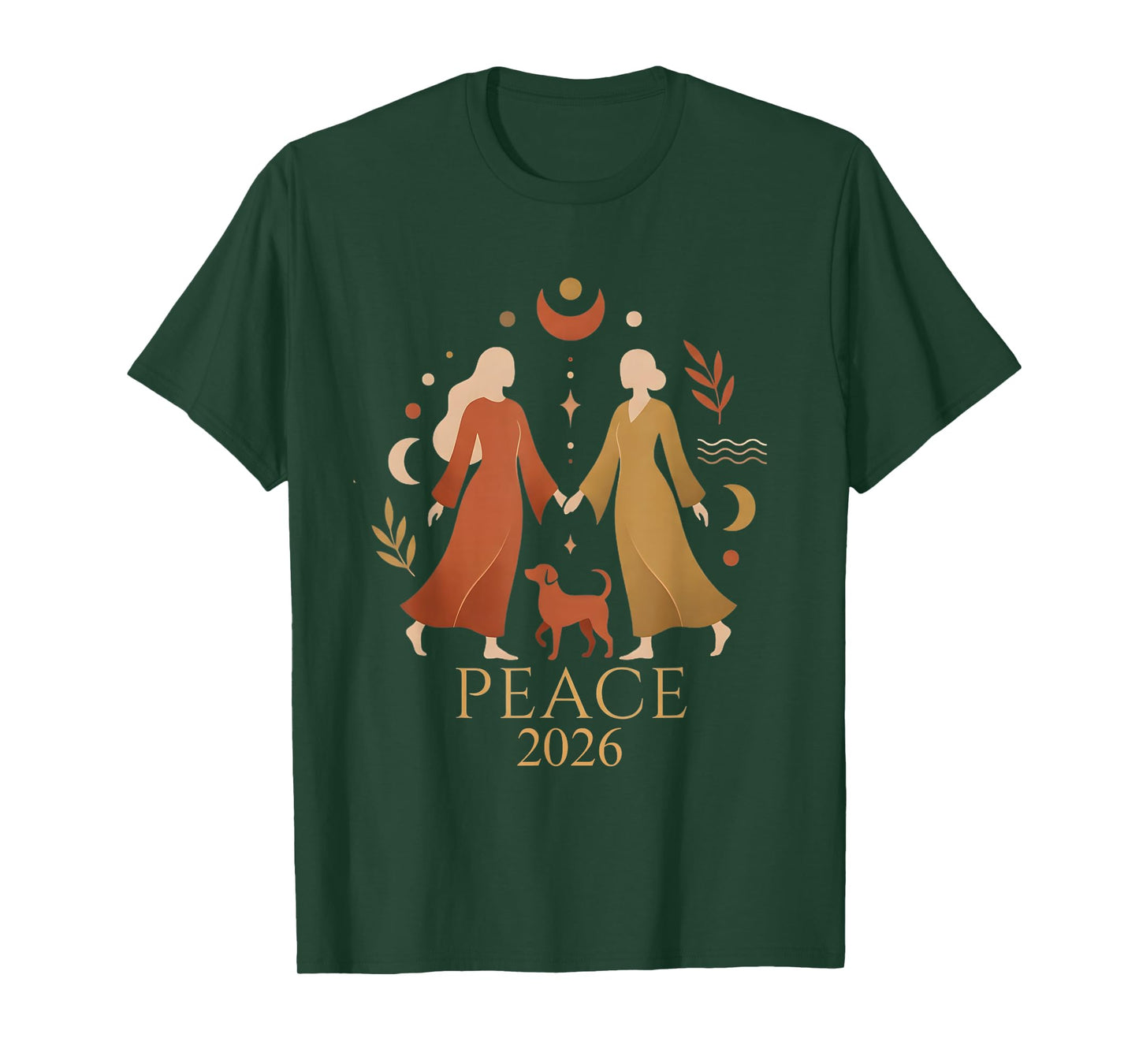 Walk Peace 2026 World Peace Women Monks Aloka Dog Spiritual T-Shirt