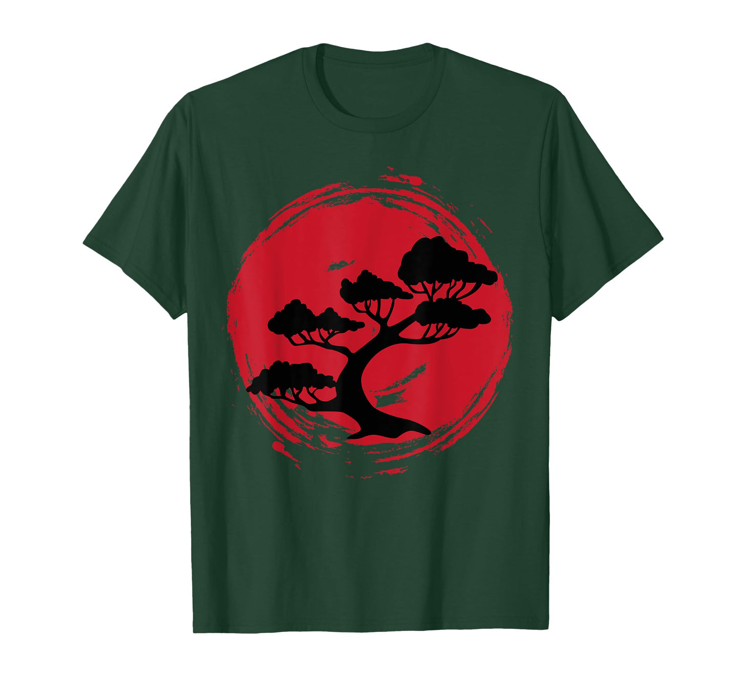 BONSAI TREE Japanese Enso Calligraphy Circle T-Shirt