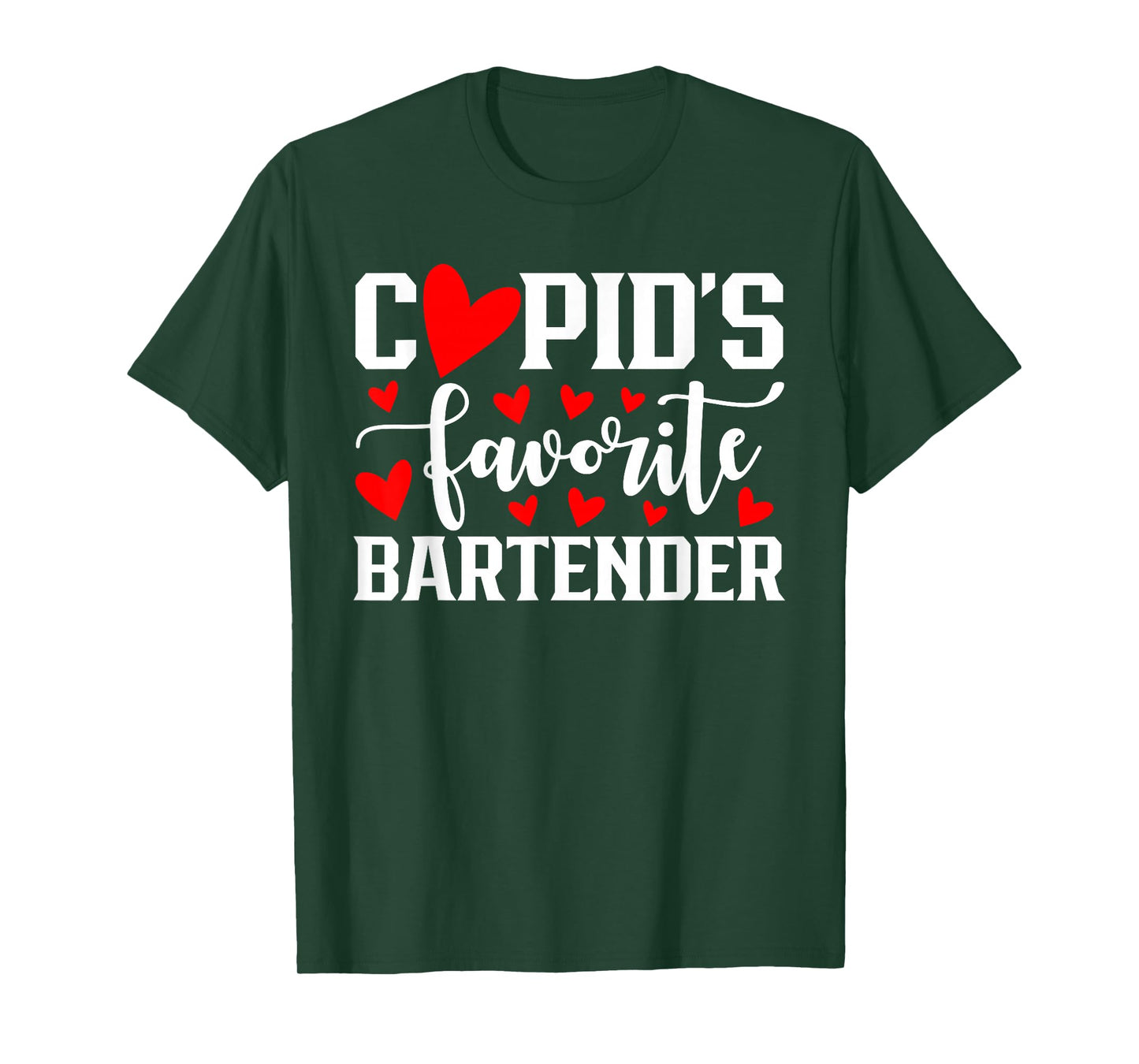 Cupid's Favorite Bartender Cute Heart Valentine's Day T-Shirt