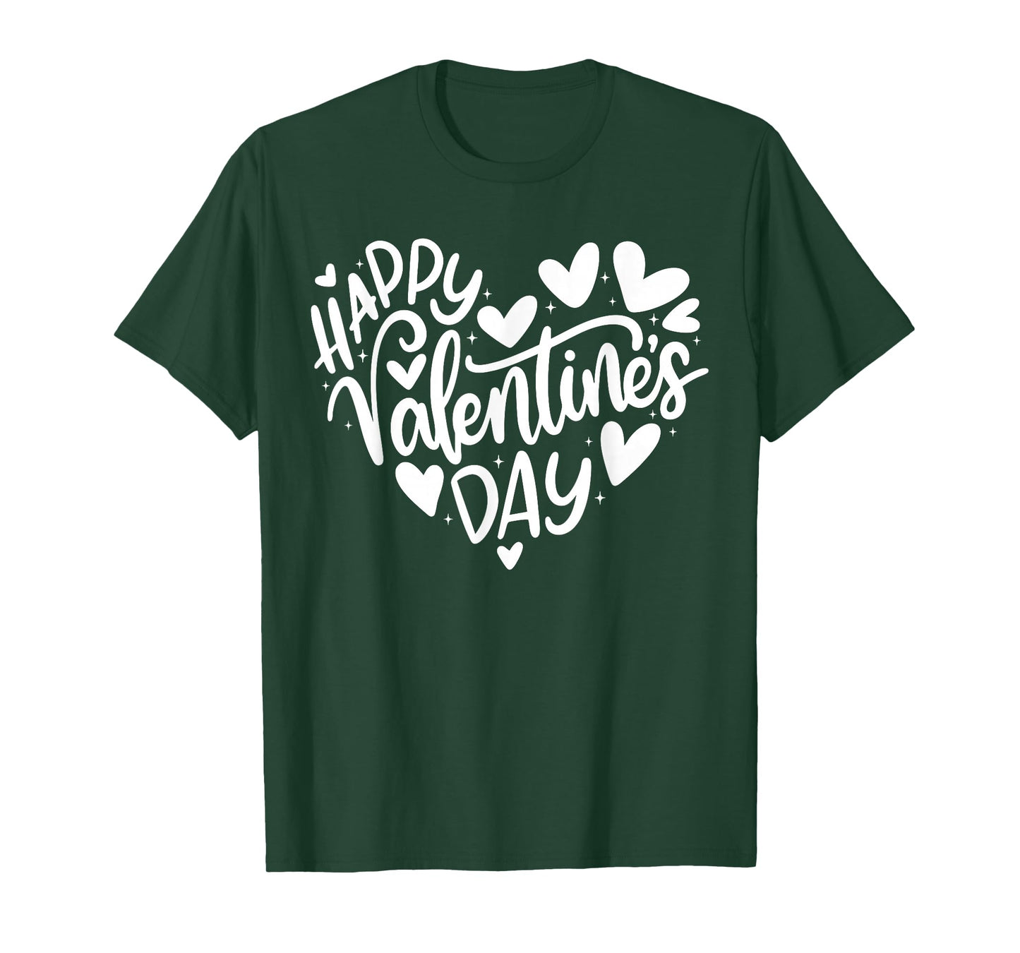 Happy Valentines Red Heart Women Girl Men Outfit T-Shirt
