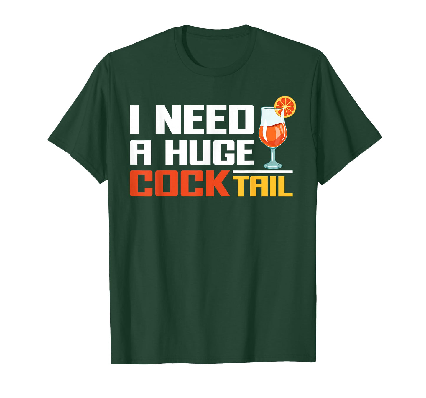 Funny Inappropriate Christmas Girls Trips Parties - I Need A Huge Cocktail Fun Adult Humour Women's Embarrassing T-Shirt - Black, Small
