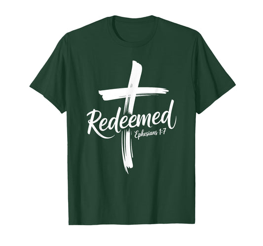 Cross Redeemed Through Jesus Christ Faith Christian T-Shirt