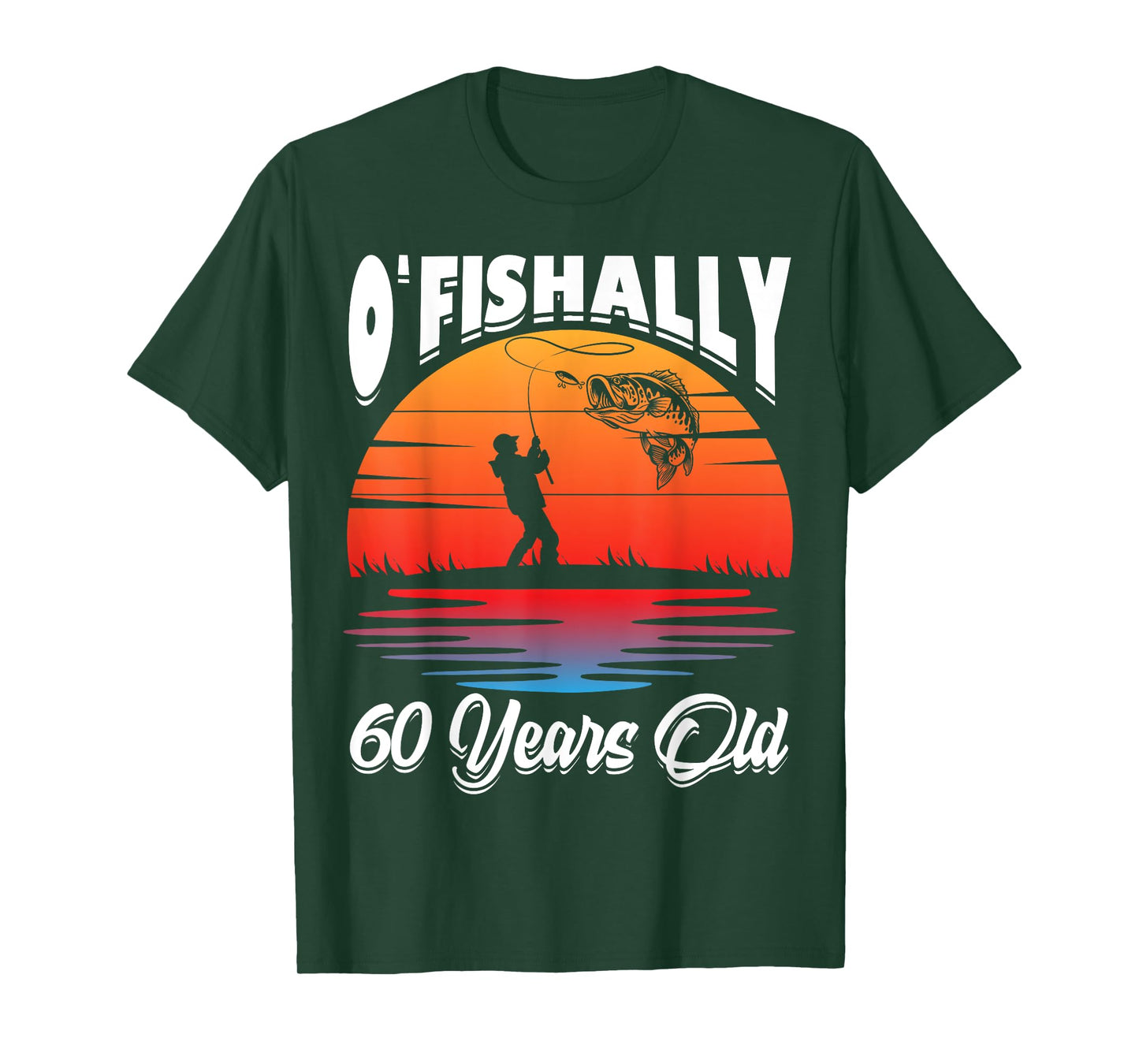 Ofishally 60 Years Old Fisherman 60th Birthday Party Fishing T-Shirt
