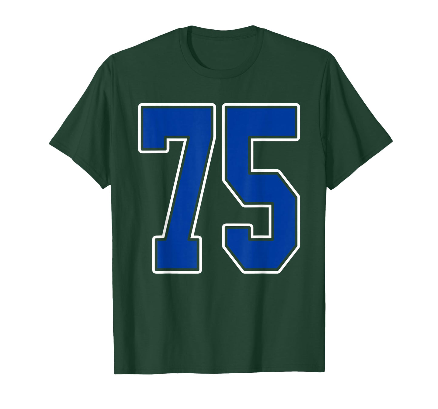Royal Blue and White Number 75 Jersey Player Uniform #75 Fan T-Shirt