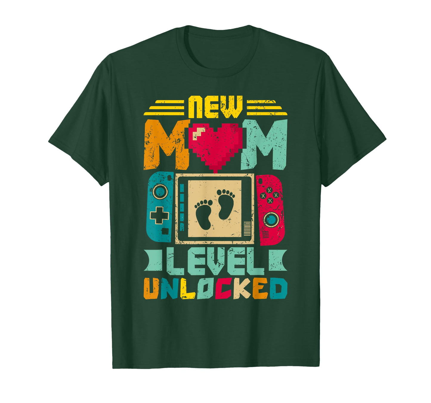 Mom Level Unlocked I Leveled Up To Mommy New Mom Gamer T-Shirt