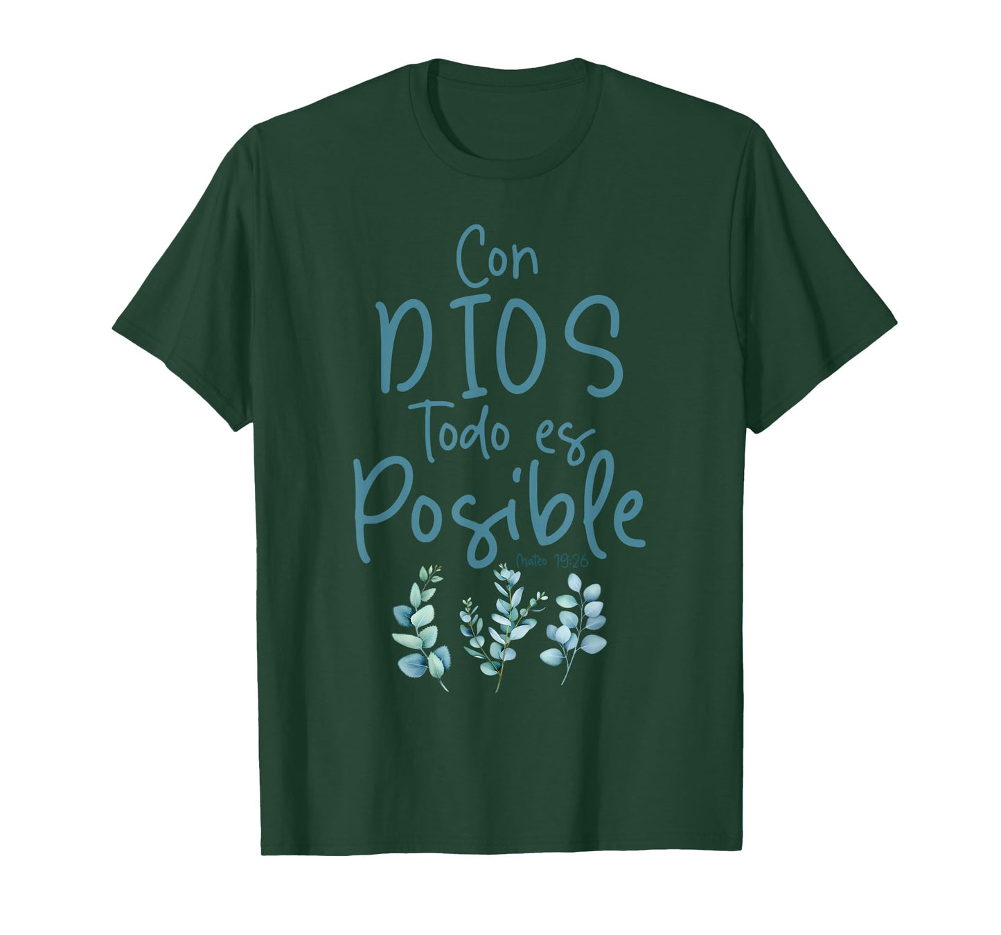 Con Dios Todo ES Posible Shirt Christian Spanish for Womens T-Shirt