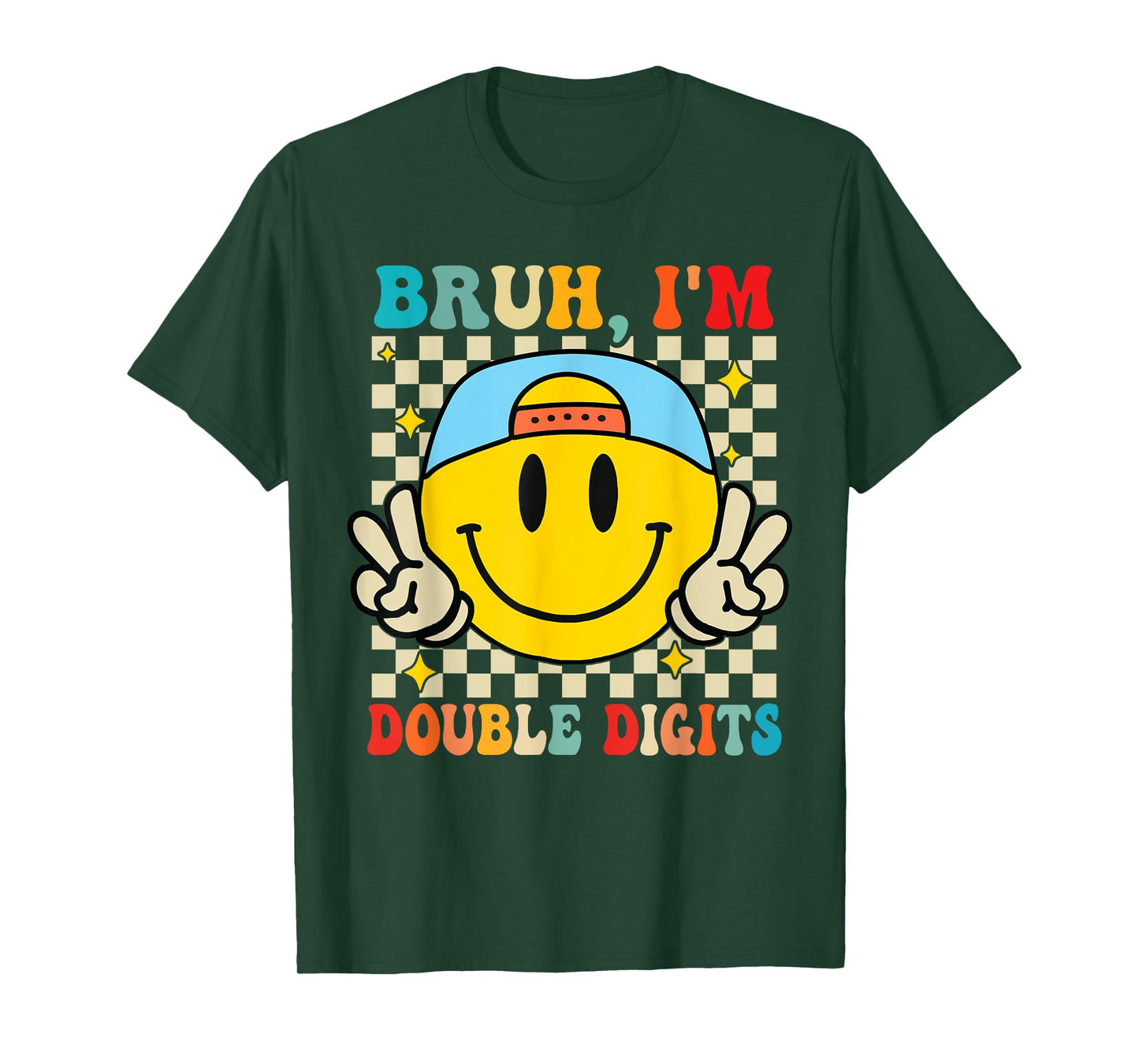 10 Years Old Birthday Bruh I'm Double Digits 10th Birthday T-Shirt