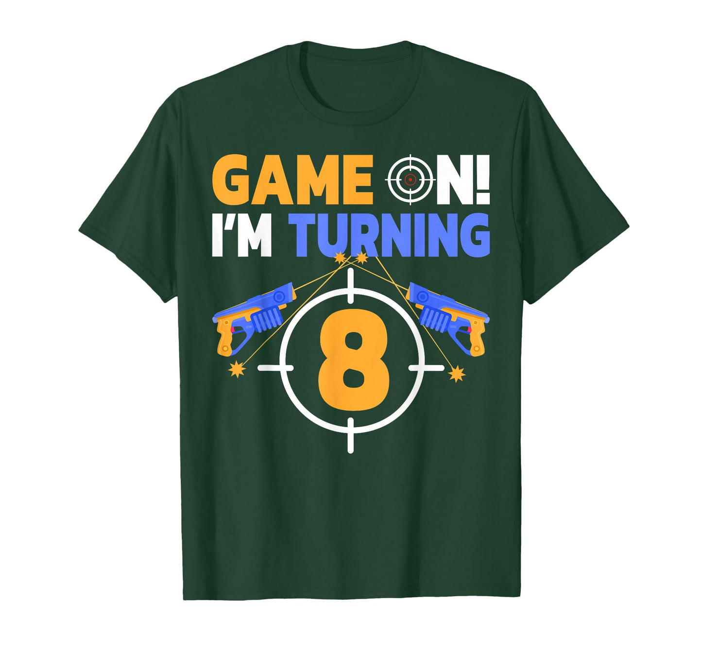 Game On I'm Turning 8 Laser Tag Games 8th Birthday T-Shirt