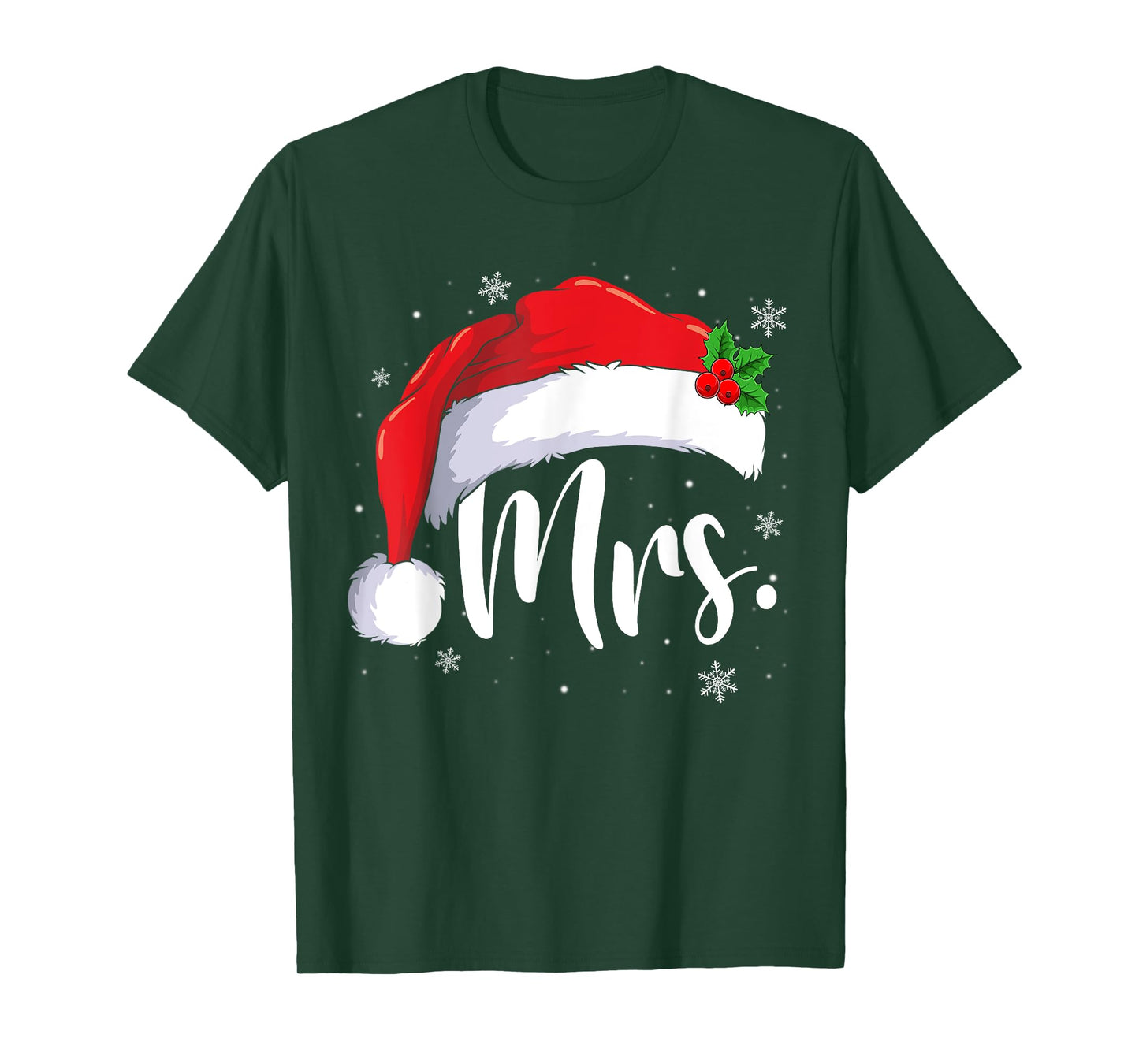 Mr and Mrs Claus Couples Matching Christmas Pajamas Santa T-Shirt