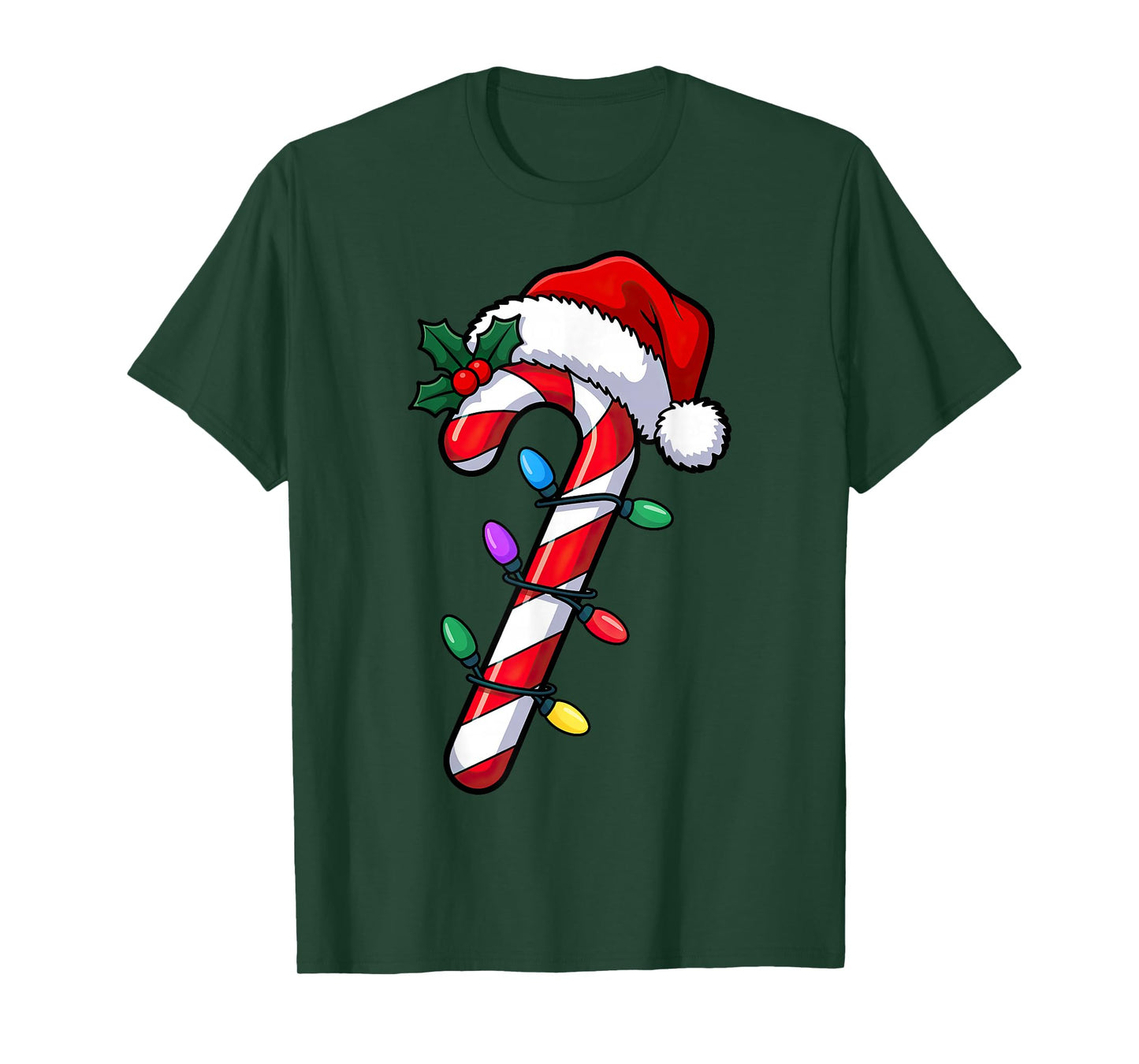 Christmas Candy Cane Santa Xmas T-Shirt