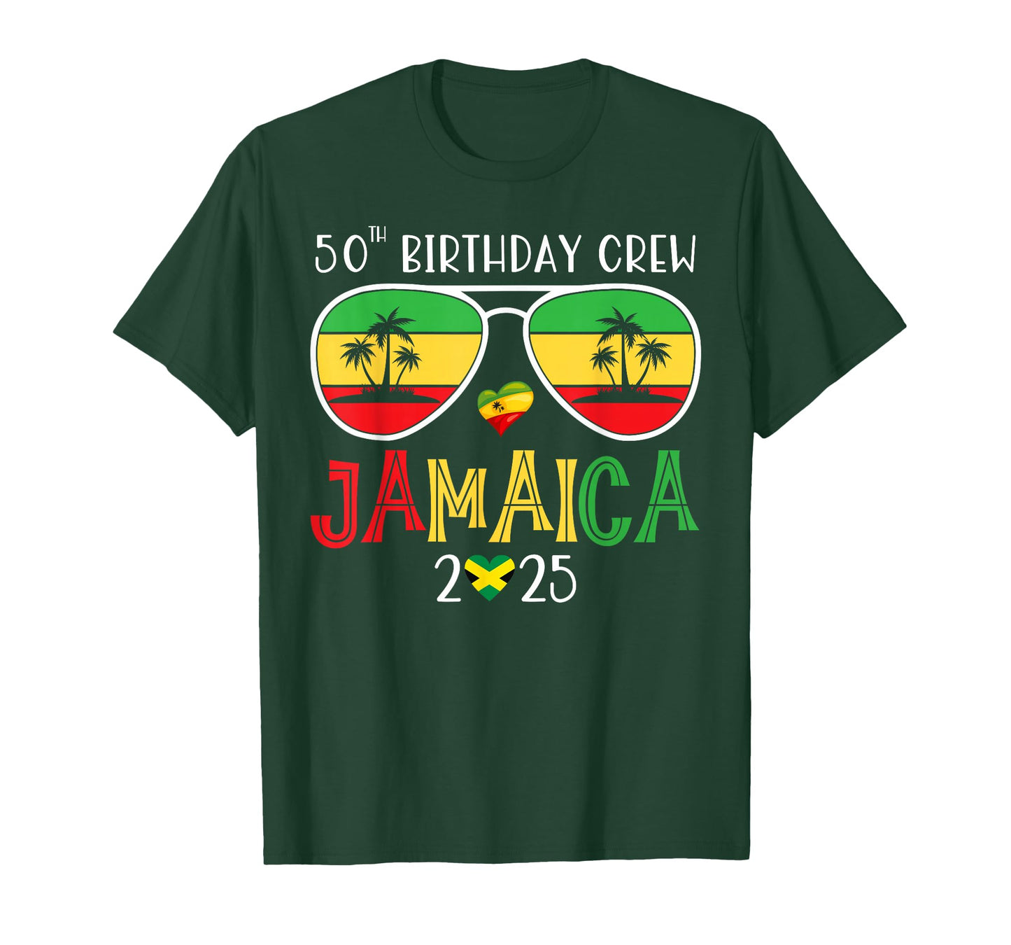 50th Birthday Crew Jamaica Trip 2025 50 Years Old Bday Party T-Shirt