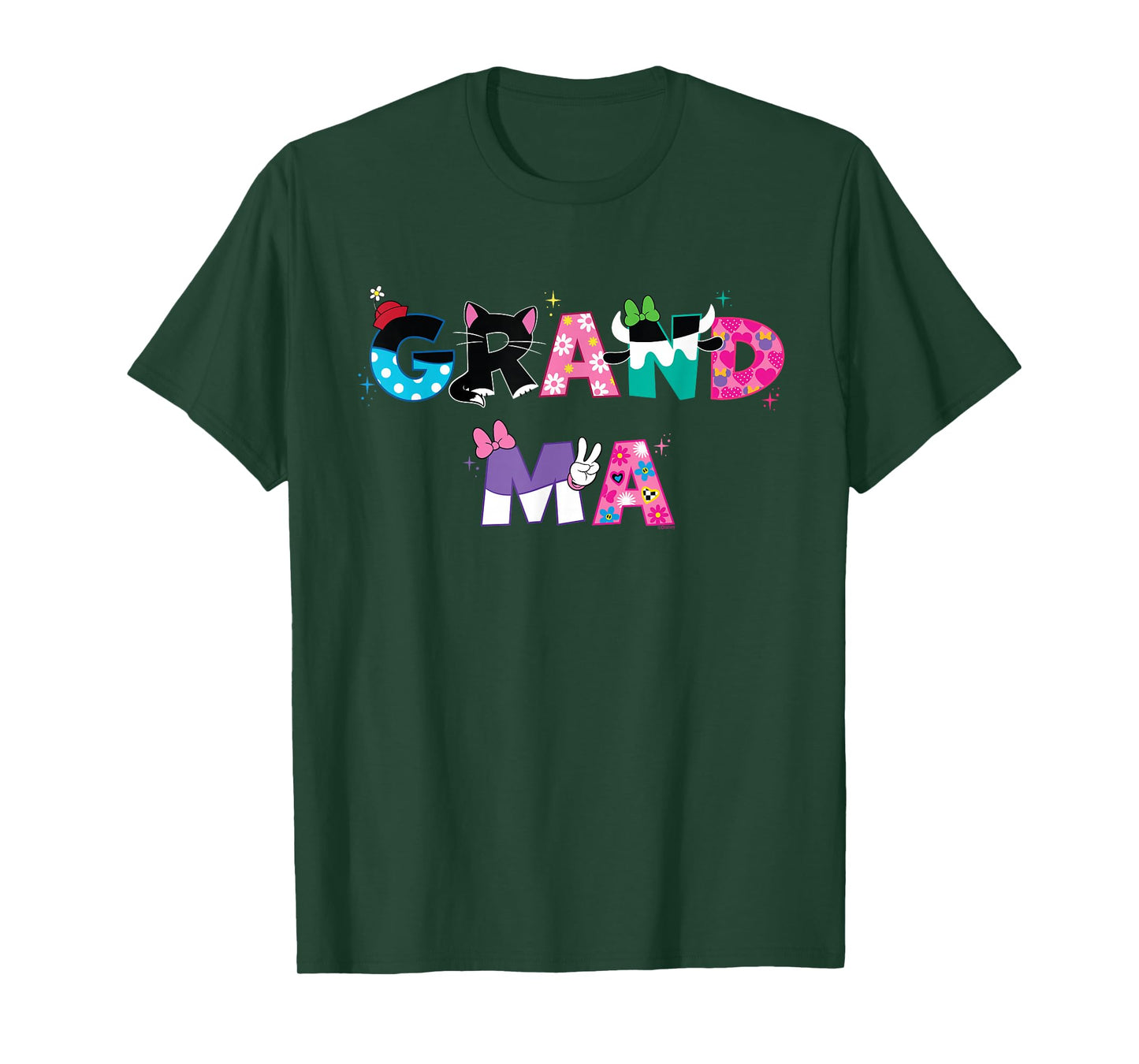 Disney Grandma Mickey Mouse and Friends Letters Family Trip T-Shirt