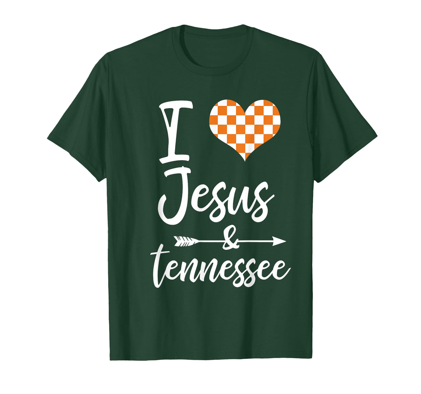 I Love Jesus and Tennessee Orange Heart Cute Fan T-Shirt