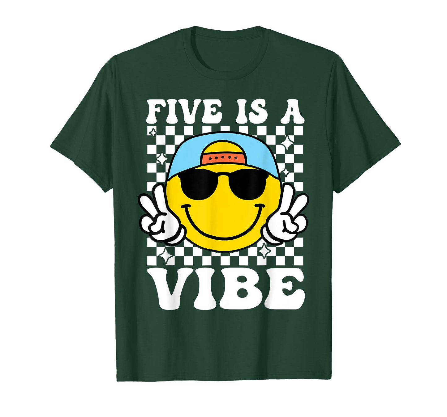 Five Is A Vibe 5th Birthday Groovy Boys Girls 5 Years Old T-Shirt