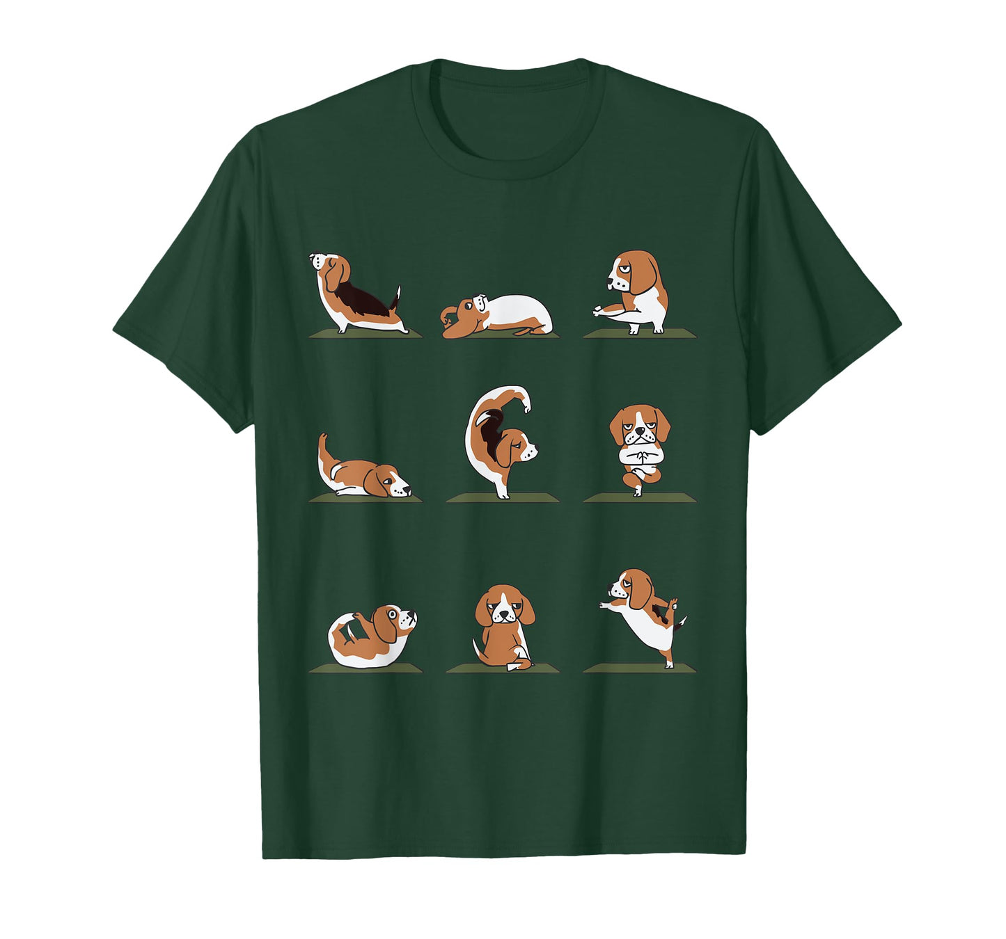Beagle Yoga Asana Pose and Meditation T-Shirt by Huebucket T-Shirt