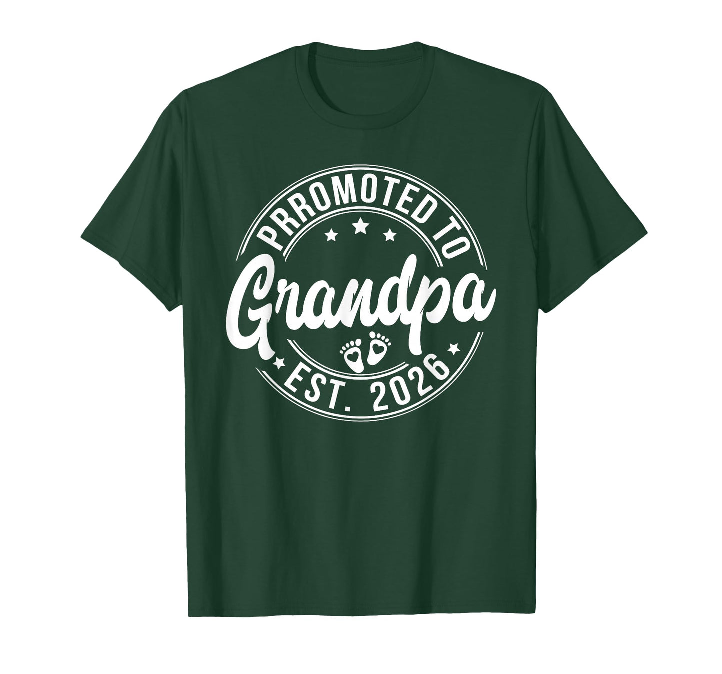 Promoted to Grandpa Est. 2026 Baby Announcement Funny Mens T-Shirt