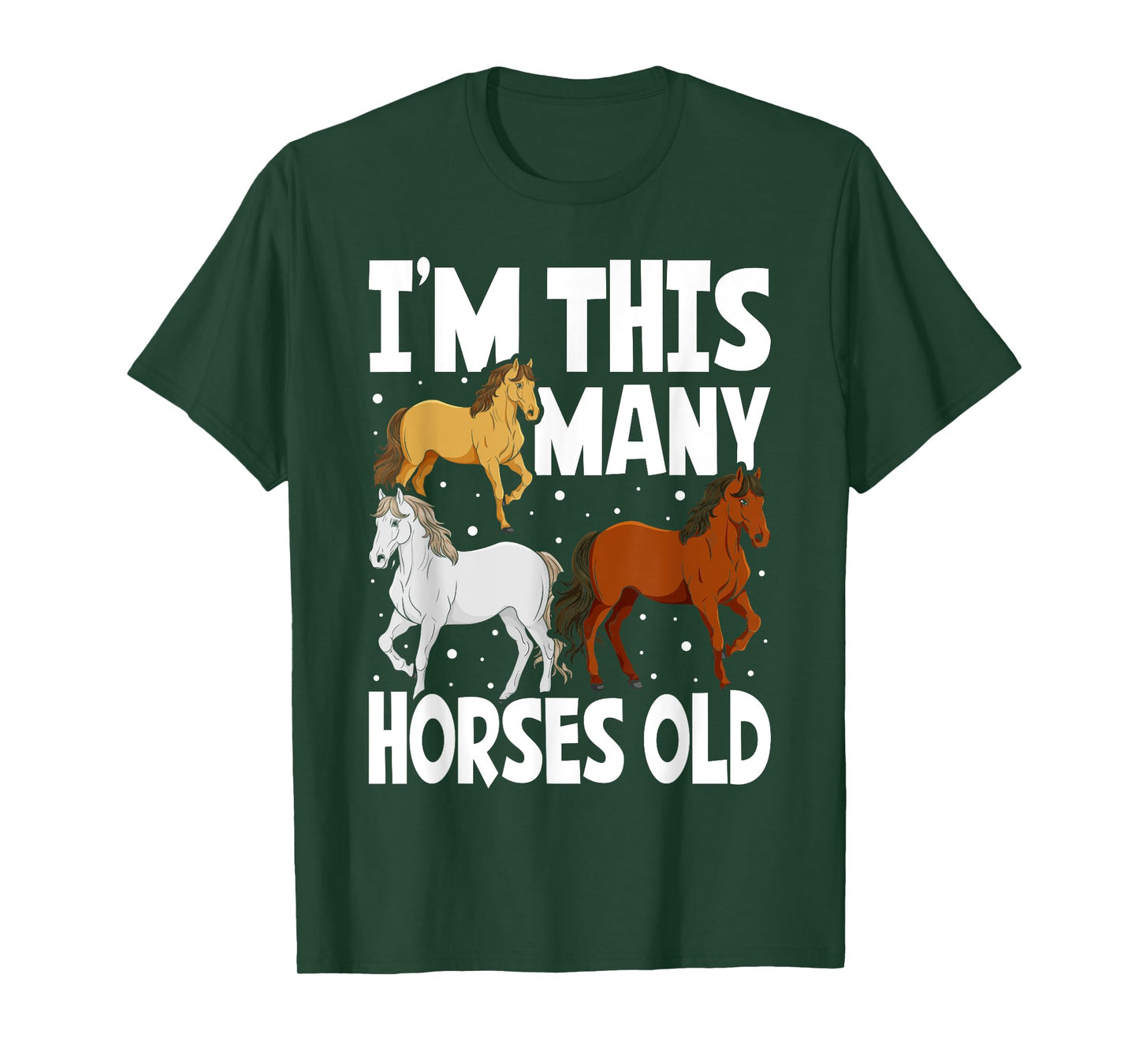 Kids 3 Years Old Girl Horses Old 3rd Birthday Kids T-Shirt