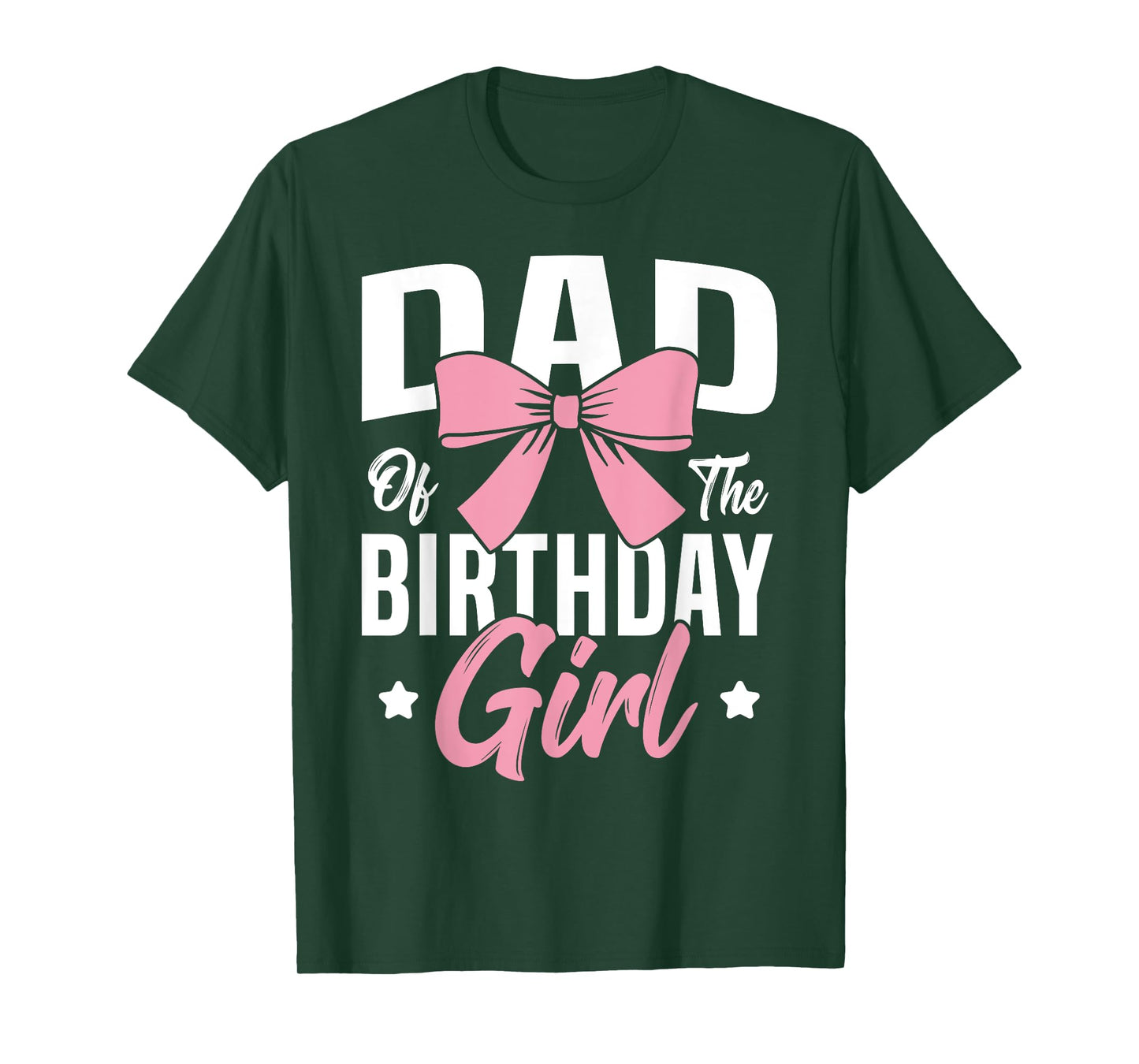 Coquette Pink Bow Men Dad Of The Birthday Girl T-Shirt
