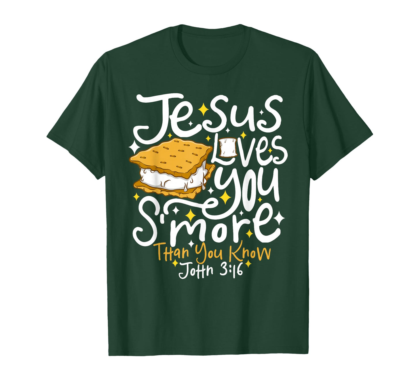 Camping Smore Jesus Loves You John Bible Verse Christian T-Shirt