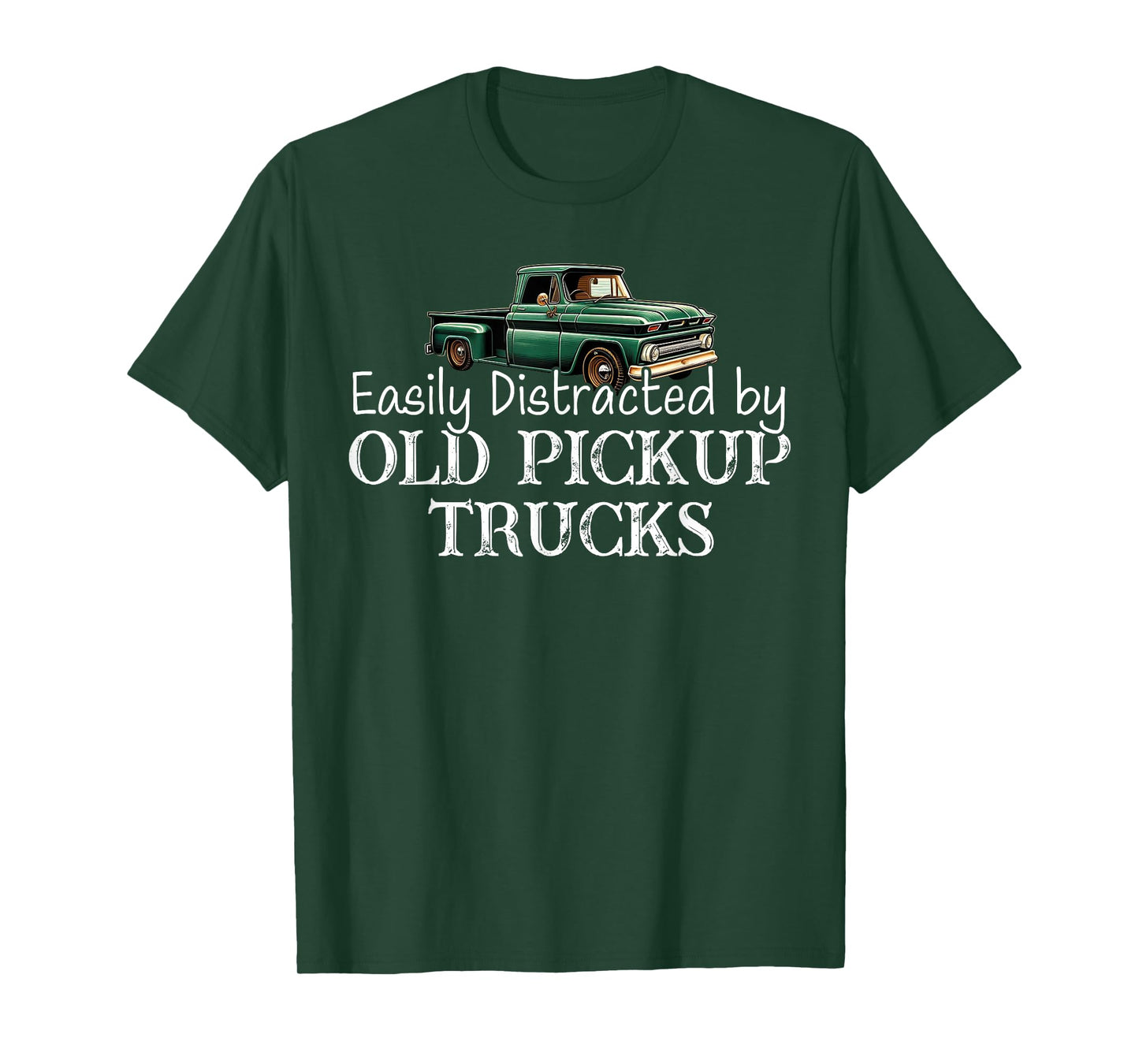 Easily Distracted By Old Pickup Trucks Retro Cute Trucker T-Shirt