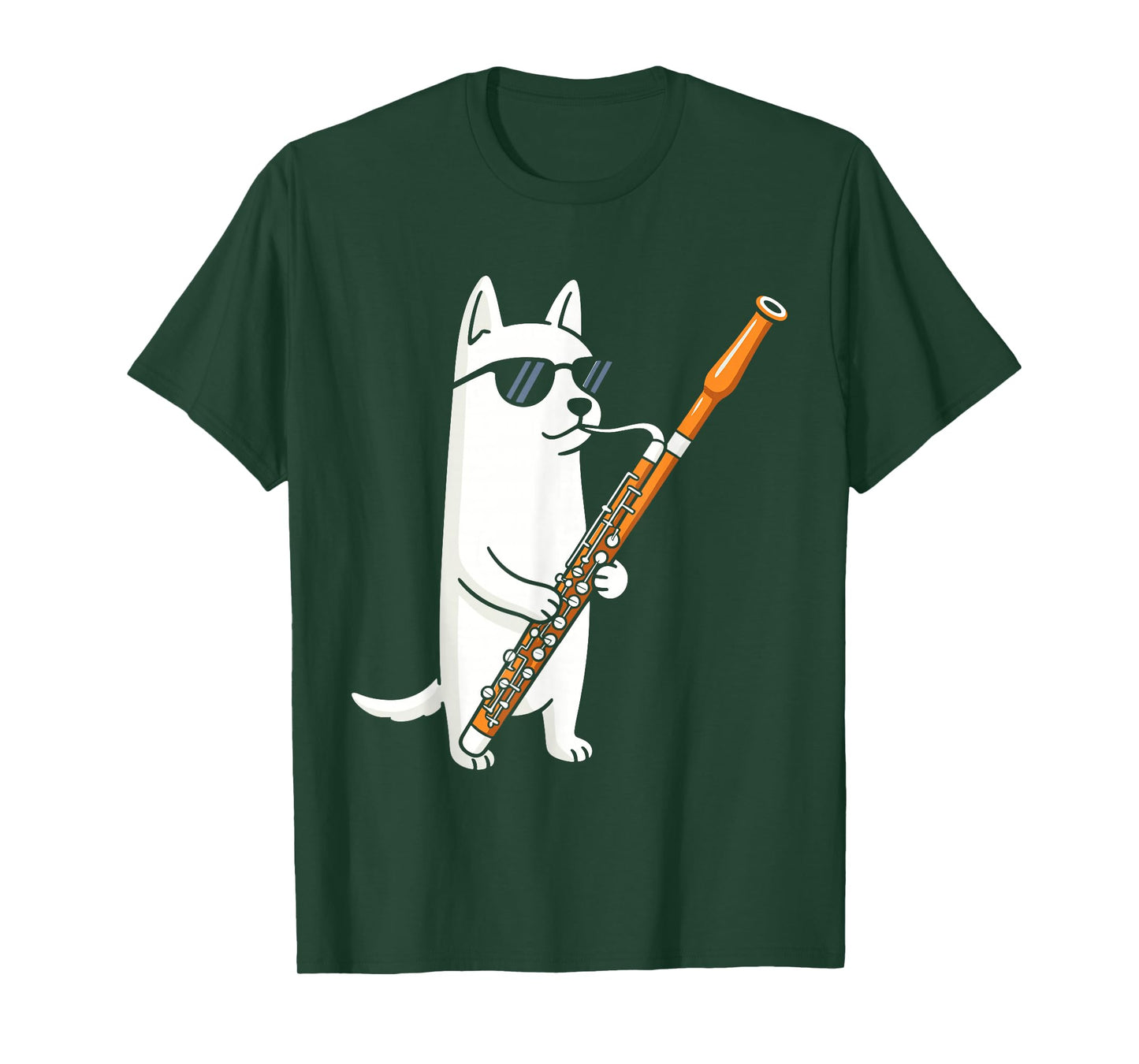 Funny Dog Playing Bassoon Player T-Shirt