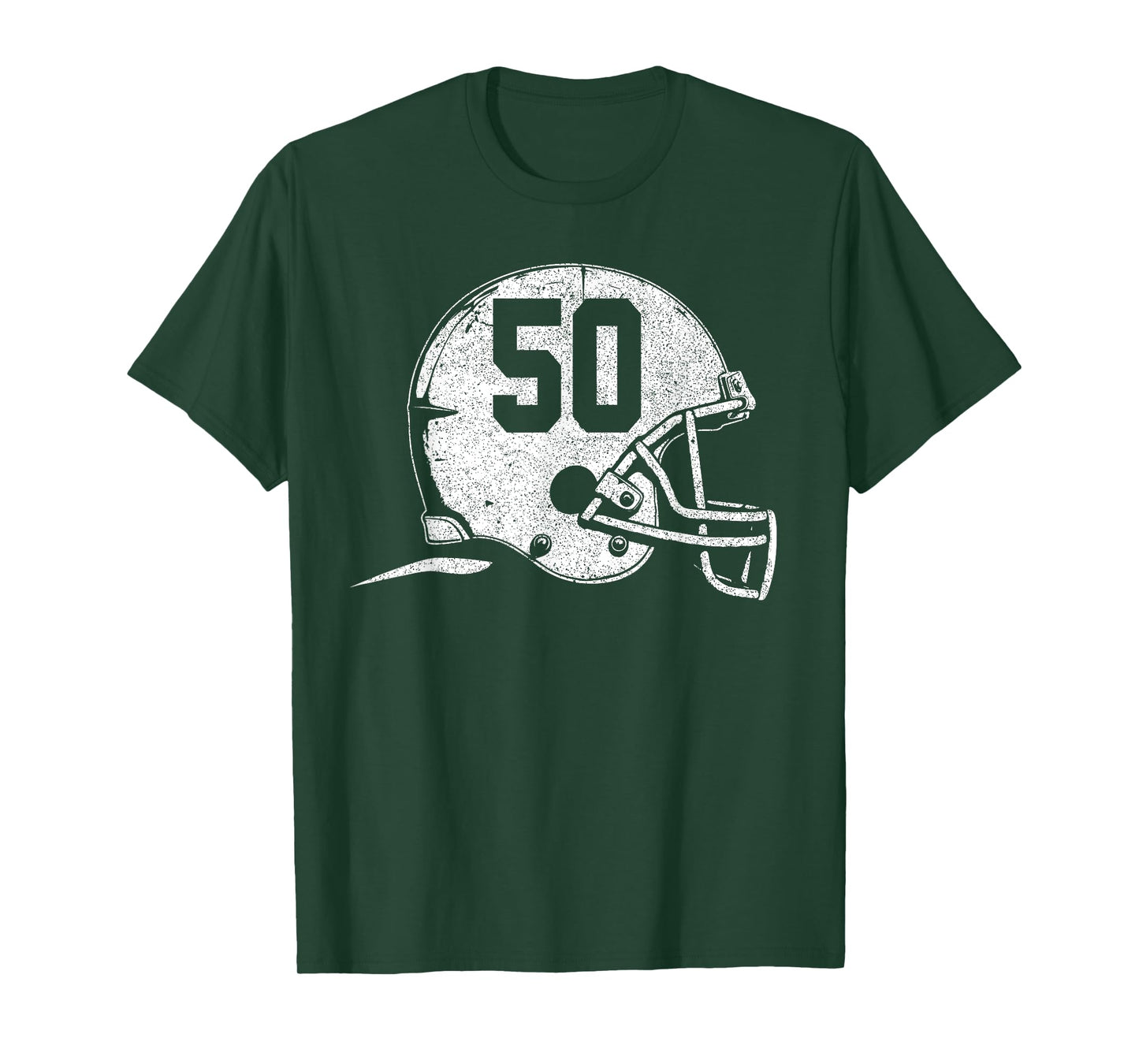 Number 50 Football Helmet Player Fun Number T-Shirt