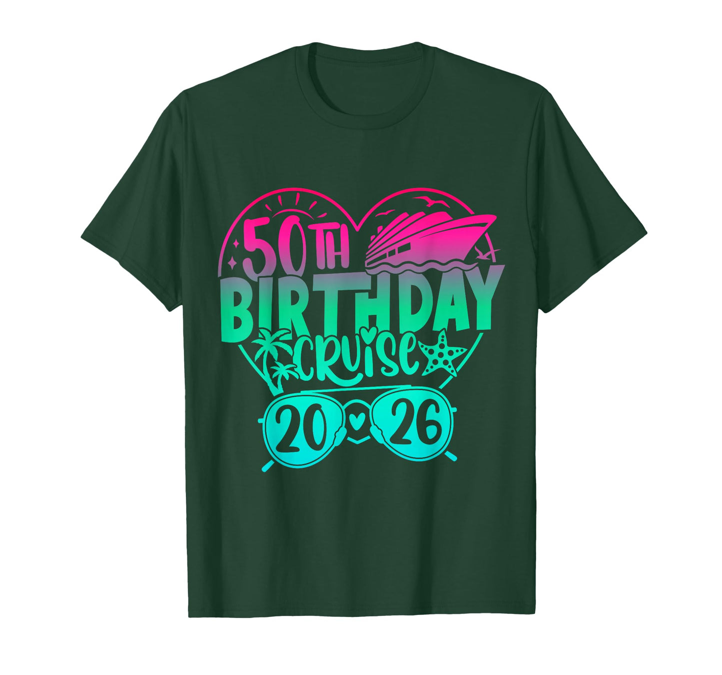 50th Birthday Cruise 2026 Family Cruise Vacation 50th Bday T-Shirt