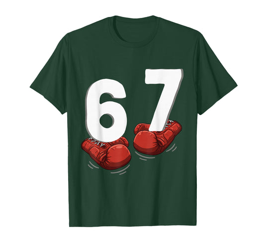 67 Number Boxing Gloves Gen Z Alpha Boxer Training Boy Girl T-Shirt