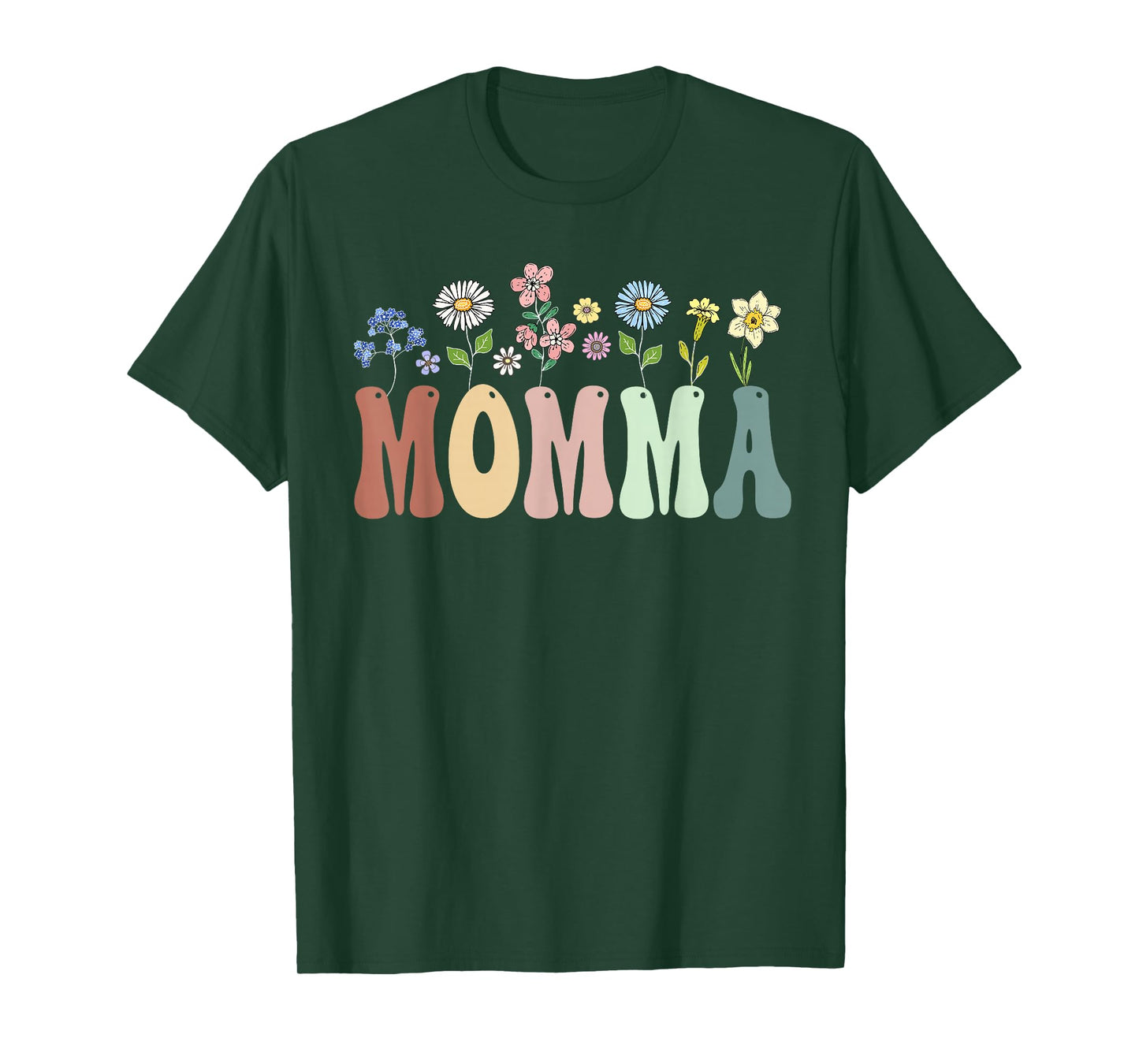 Momma Gifts Women Wildflower Floral Design Momma T-Shirt