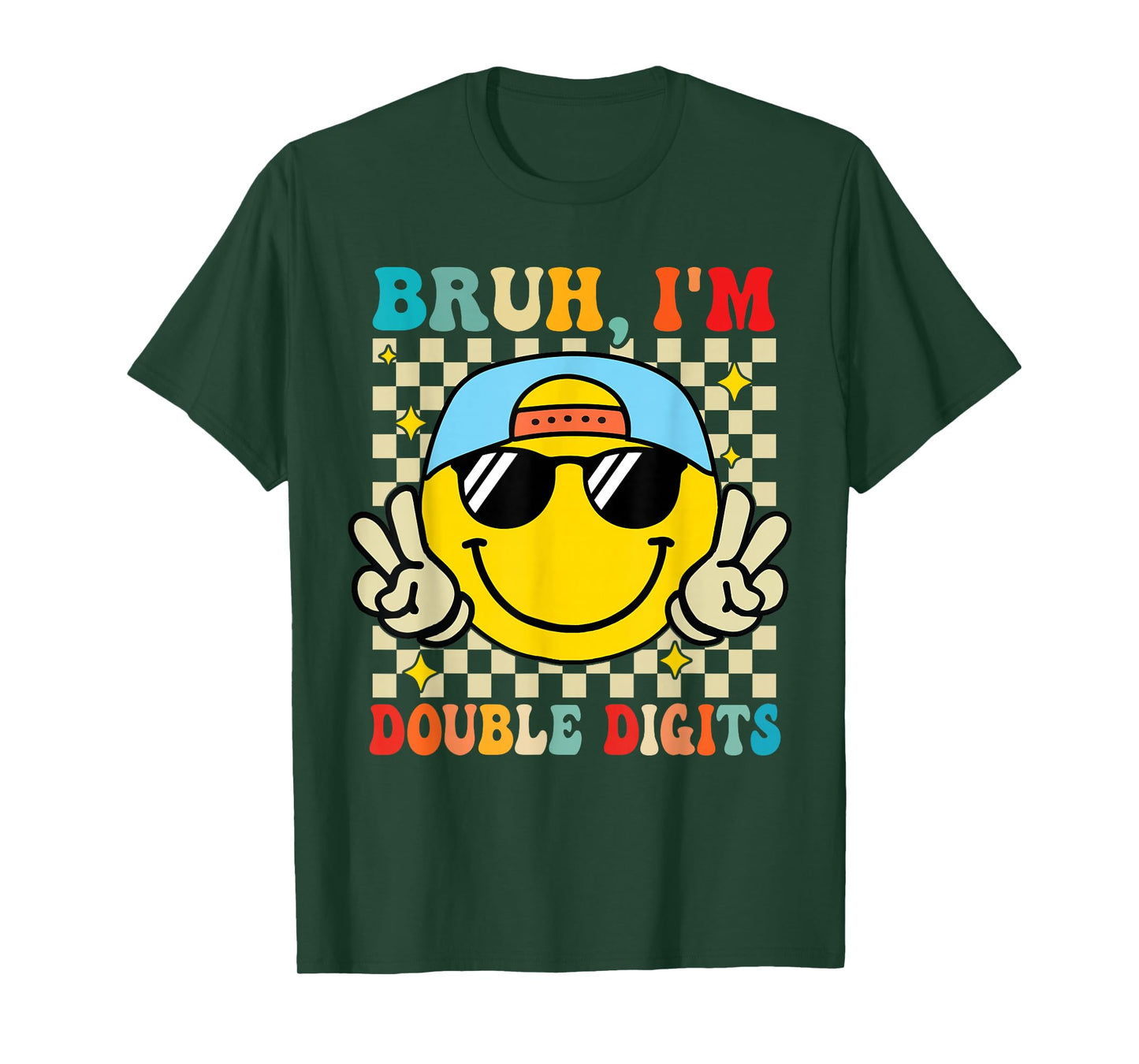 Bruh I'm Double Digits 10 Year Old boy Birthday 10 Birthday T-Shirt