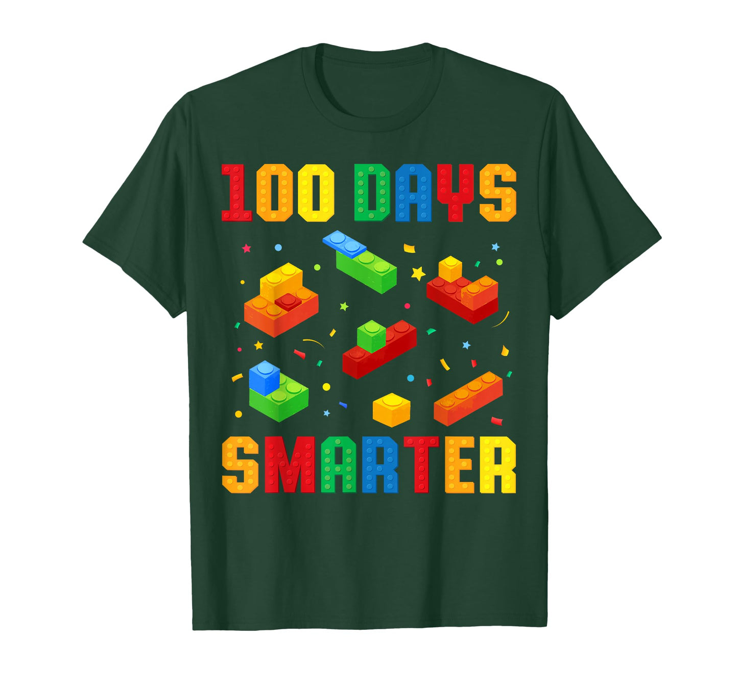 100 Days Smarter Building Blocks 100th Day of School Boys T-Shirt