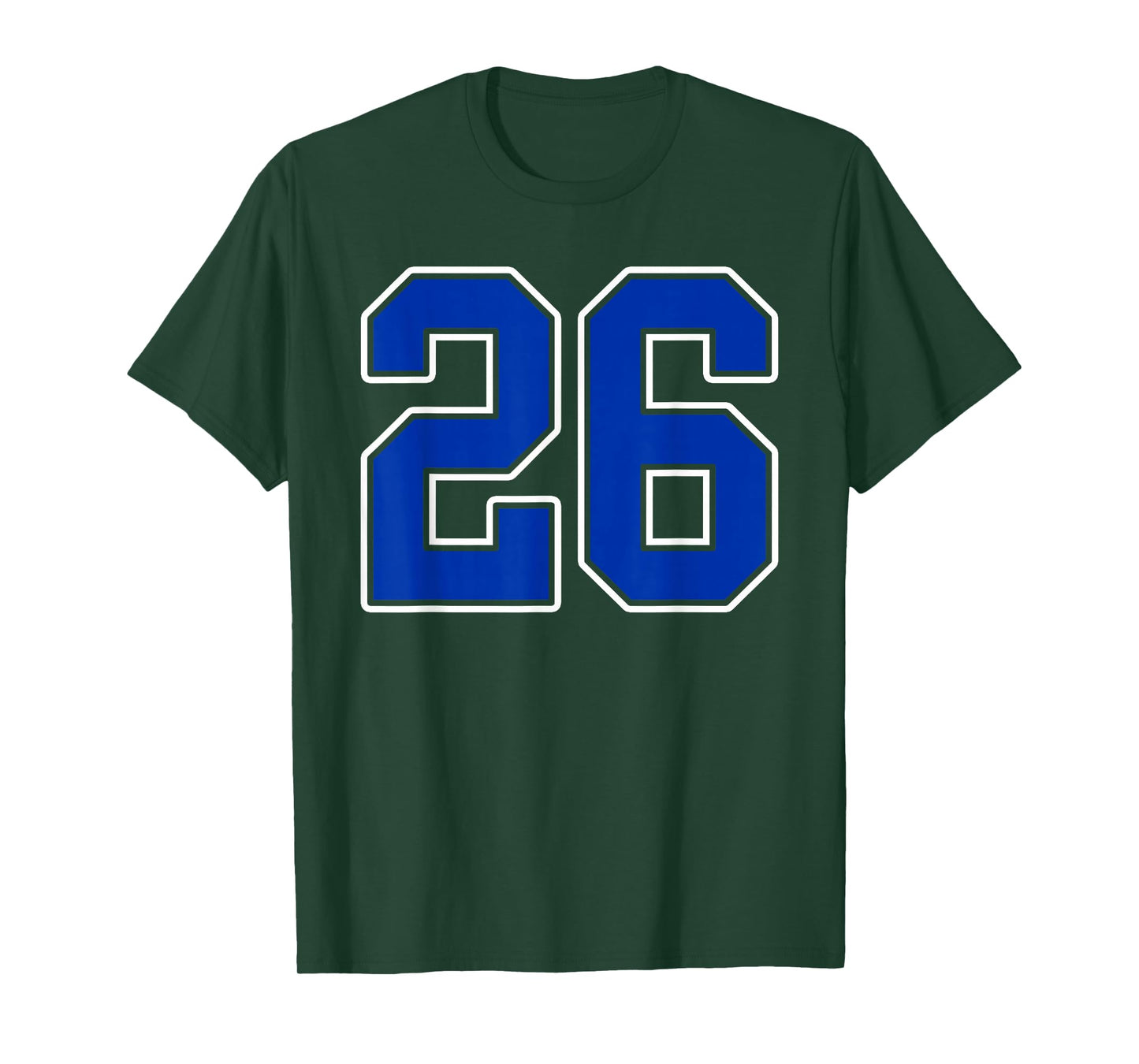 Royal Blue White Number 26 Jersey Player Uniform #26 T-Shirt