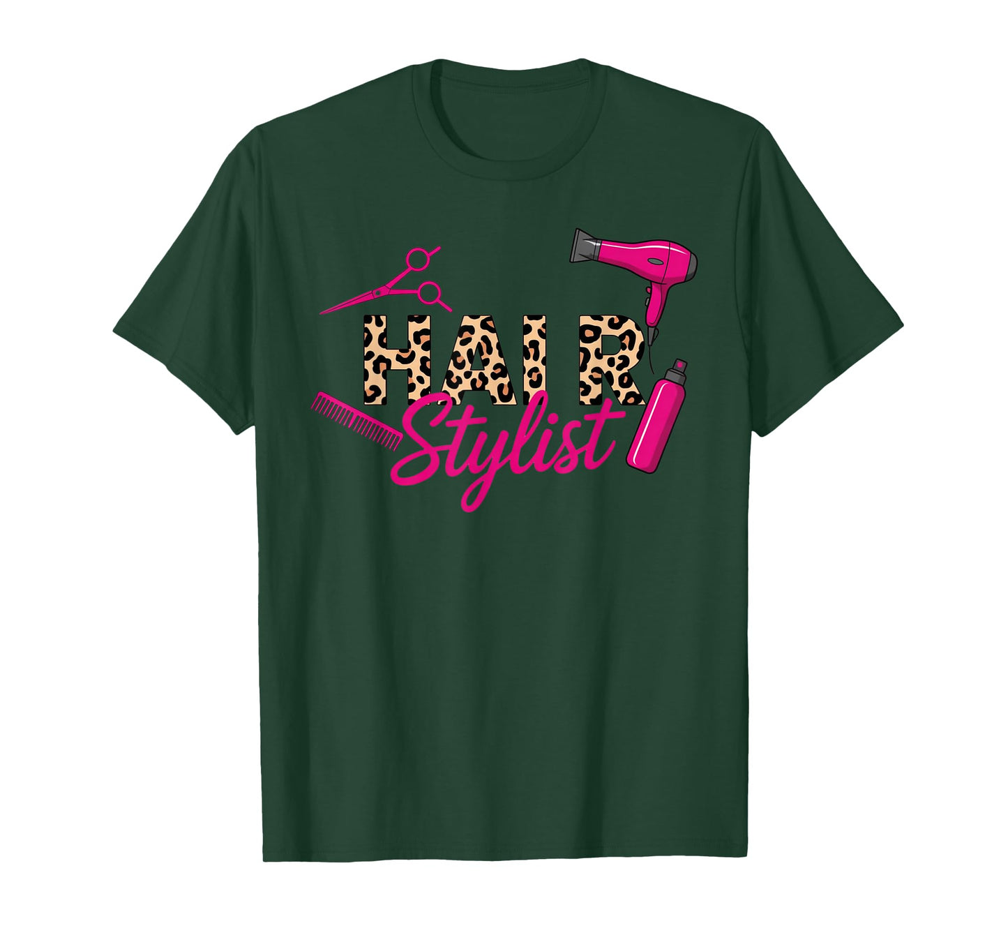 Leopard Skin Barber Cosmetology Hair Salon Hairdresser T-Shirt