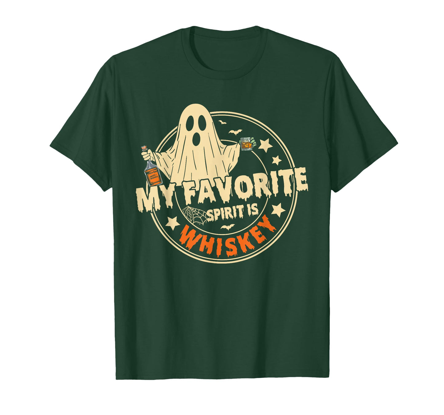 My Favorite Spirit is Whiskey Halloween Cowboy Ghosts T-Shirt
