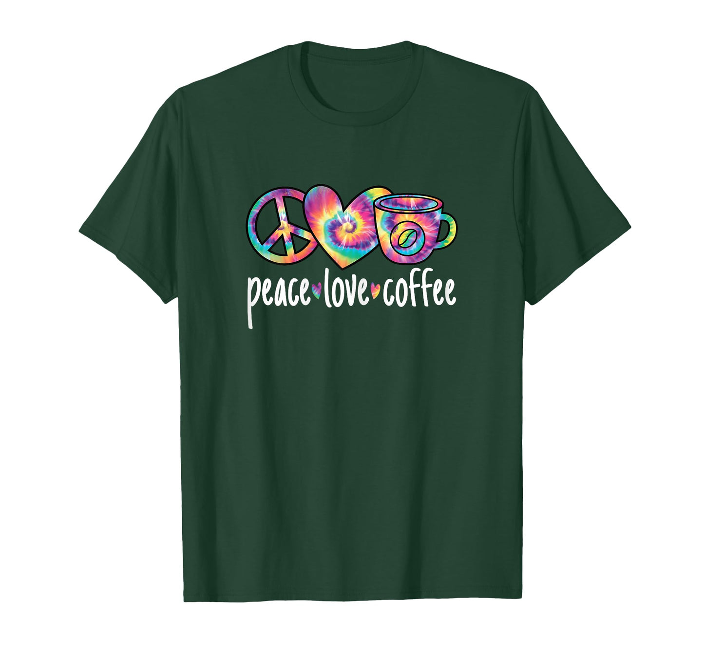 Peace Love Coffee Cute Colorful Coffee Lover Women Girls T-Shirt