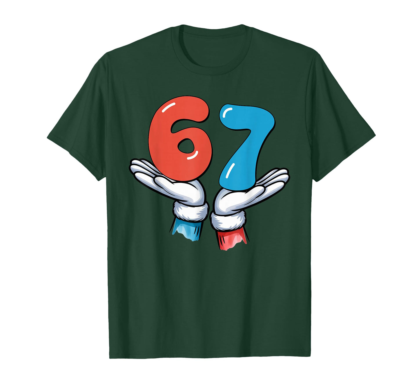 67 Six Seven Meme Gen Alpha Slang 6 7 Hands Funny T-Shirt