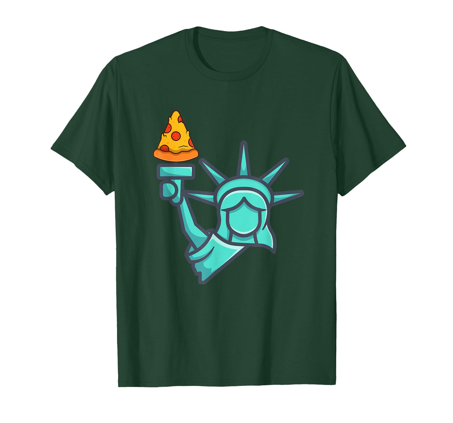 Pizza Statue of Liberty New York City Famous Food Pizzas T-Shirt