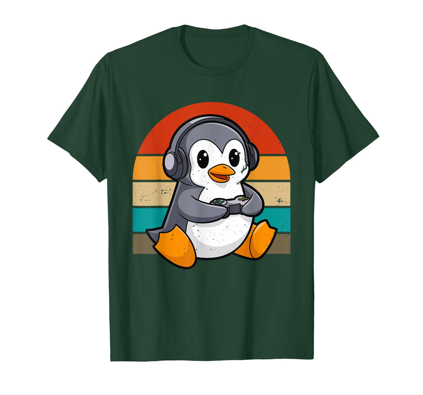 Retro Vintage Penguin Video Gamer Kawaii Gaming T-Shirt