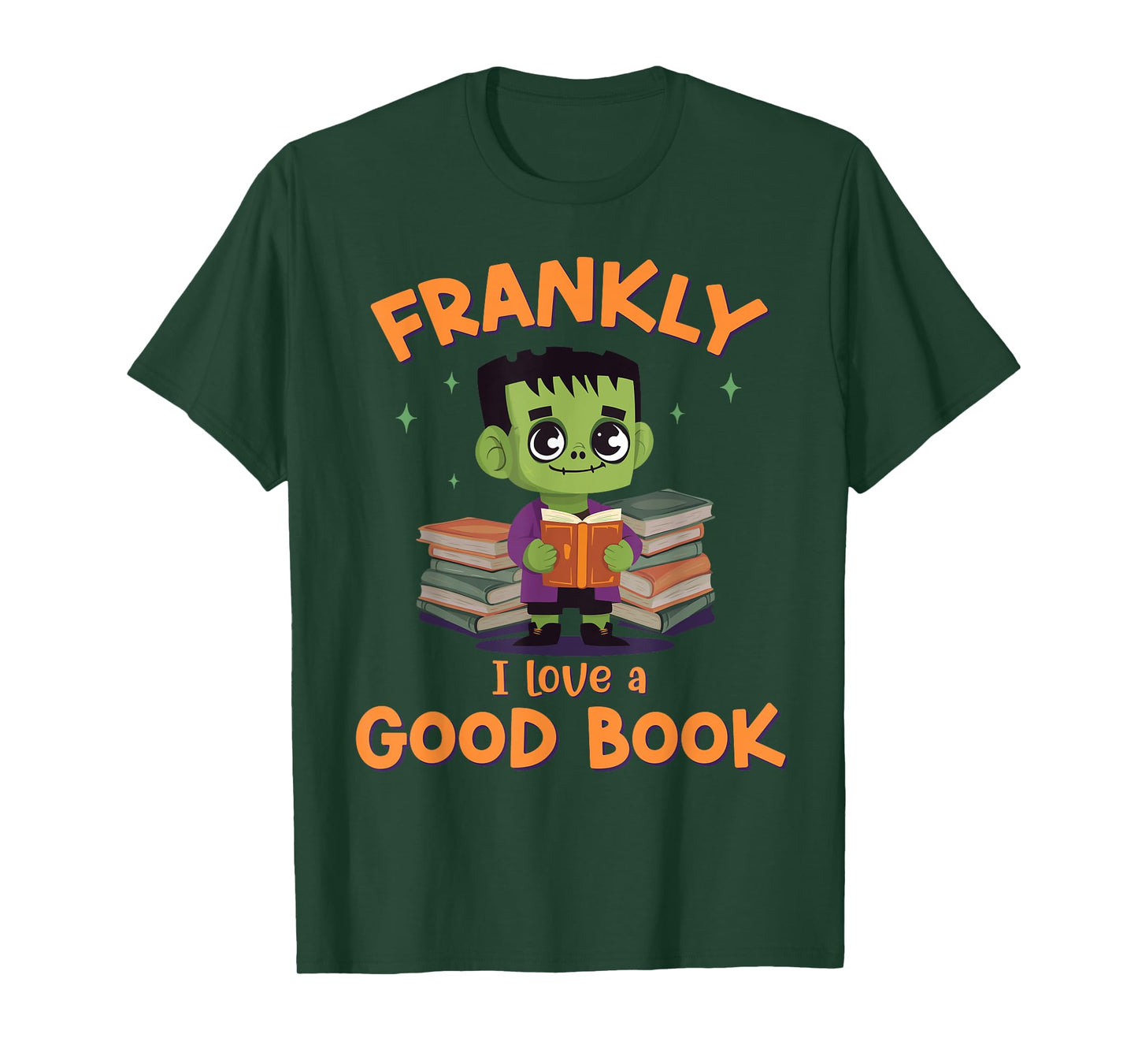 Cute Halloween Teacher Librarian Frankenstein Reading Books T-Shirt