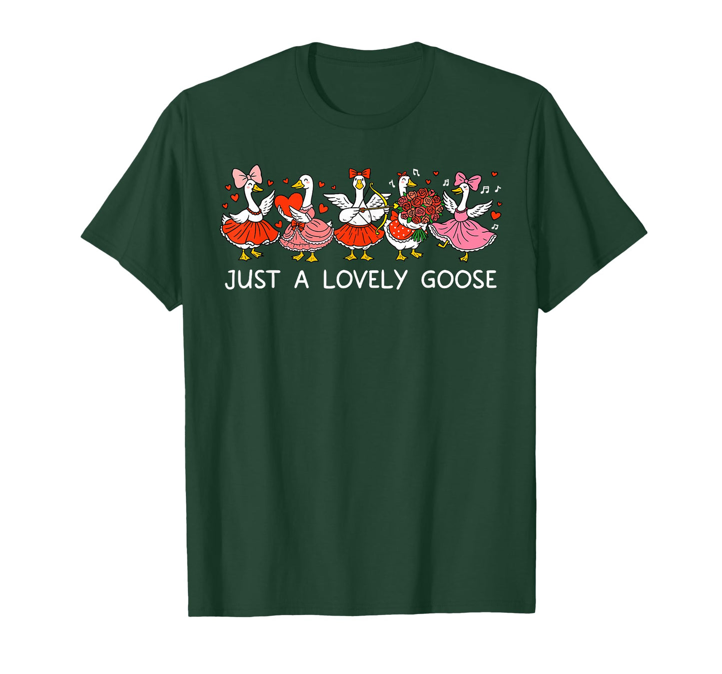 Just A Lovely Goose Silly Geese Valentine's Day Animal Lover T-Shirt