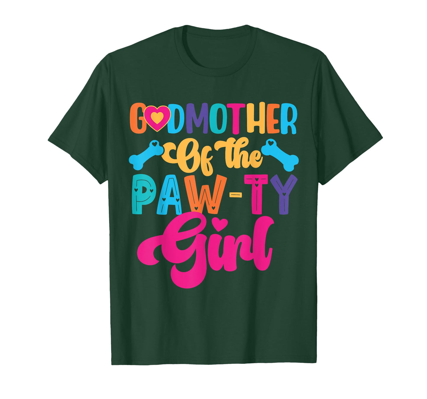 Godmother Of The Birthday Girl Dog Paw Family Matching Party T-Shirt