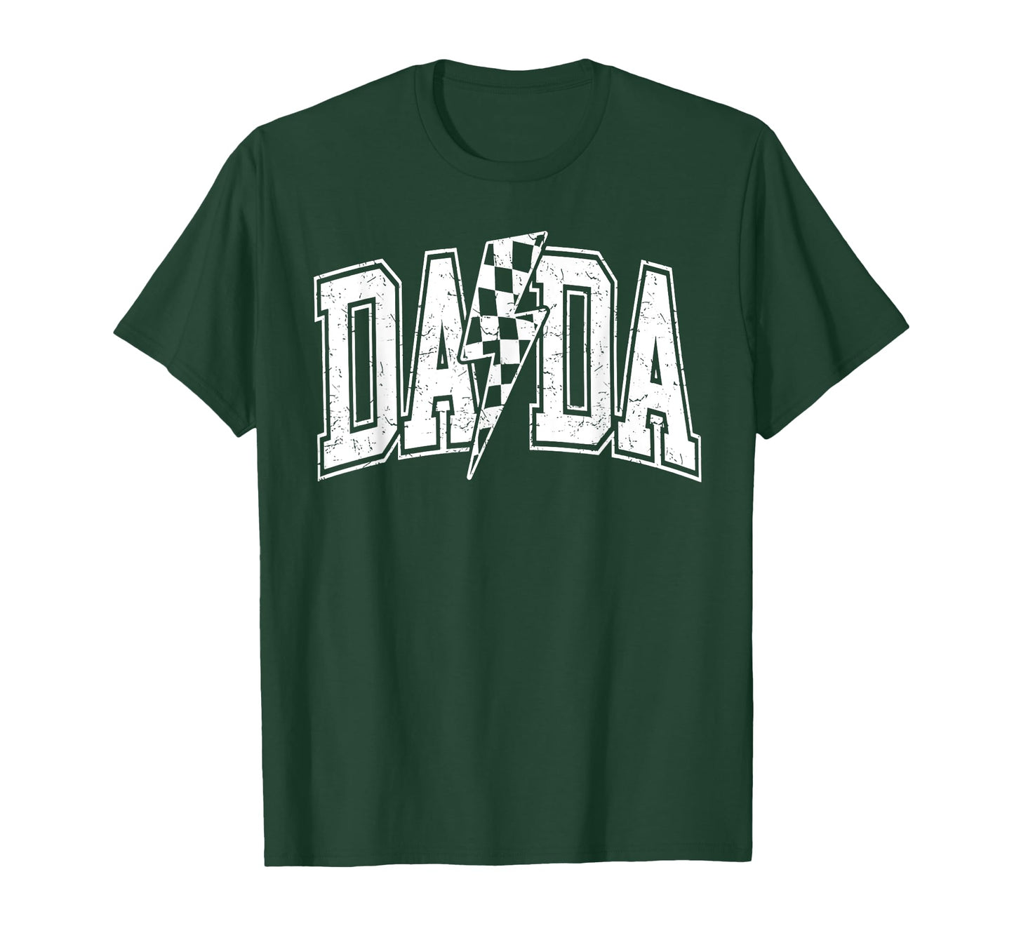 Dad Men Dada Lightning Bolt Checkered Father's Day T-Shirt