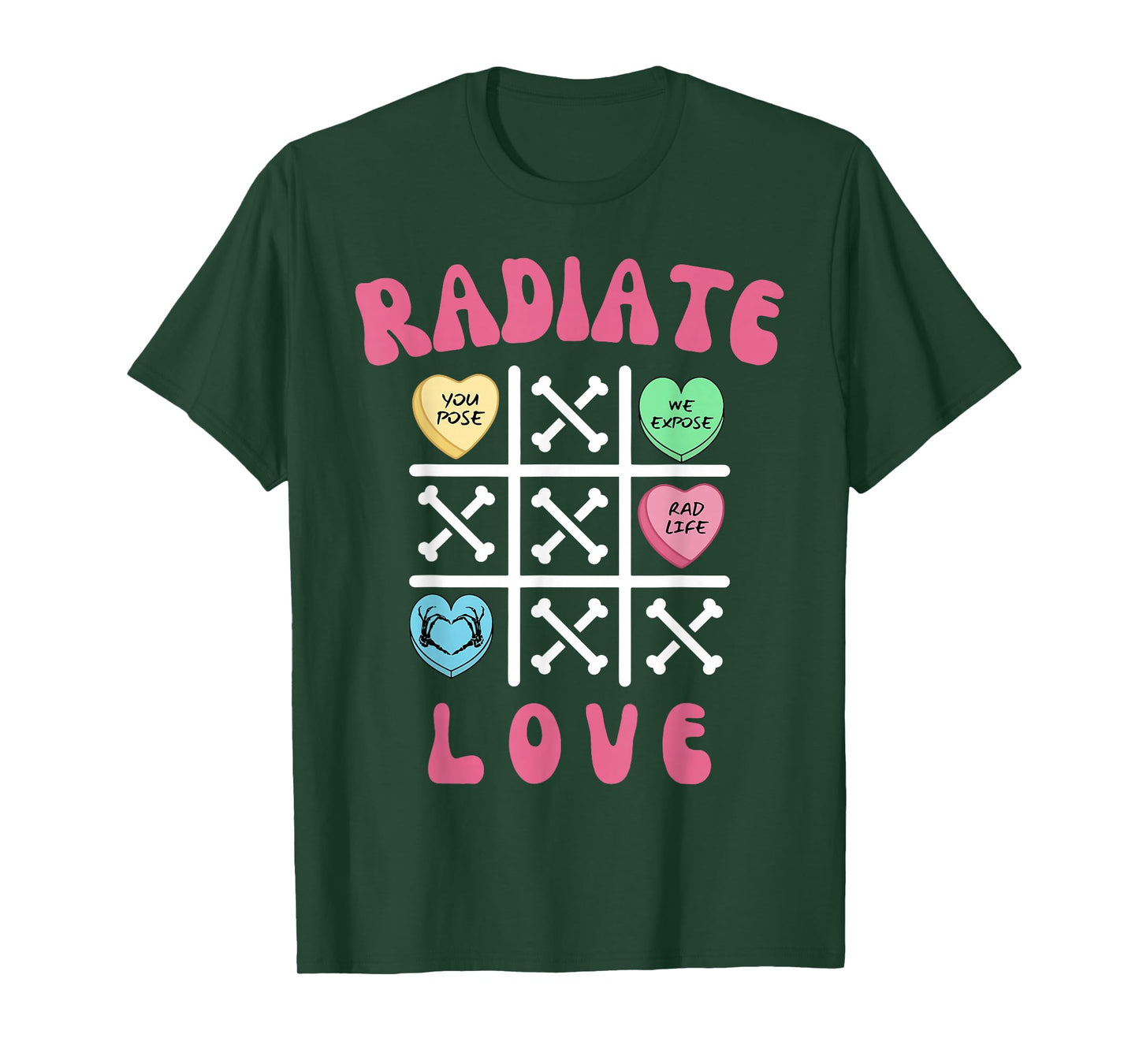 Radiate Love Radiation Therapist Valentines MRI Radiology T-Shirt