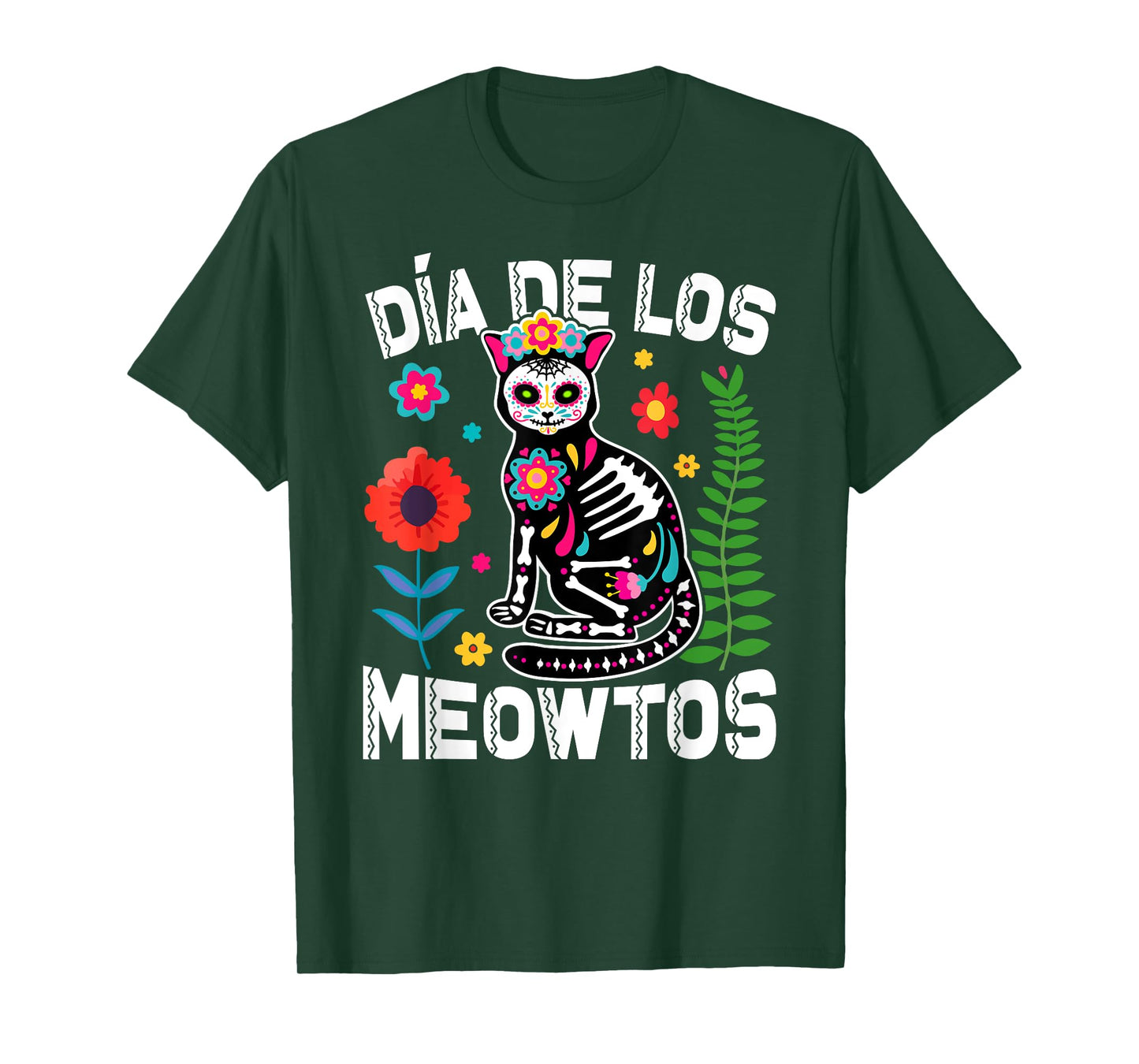 Día De Los Meowtos Cat Mexican Dia De Los Muertos Mexico Men Women T-Shirt