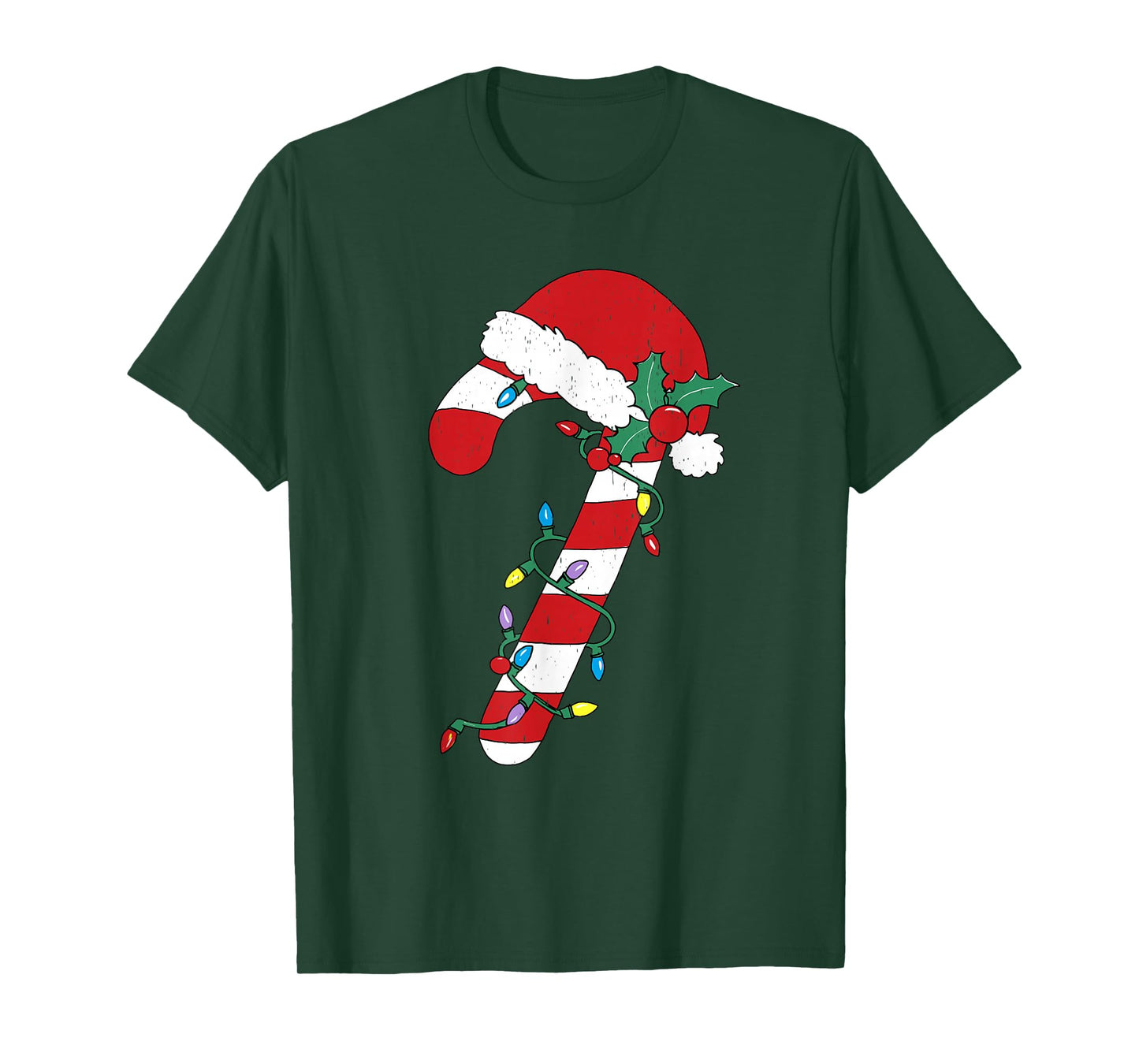 Christmas Candy Cane Santa Xmas Kids Toddler Youth Women Men T-Shirt